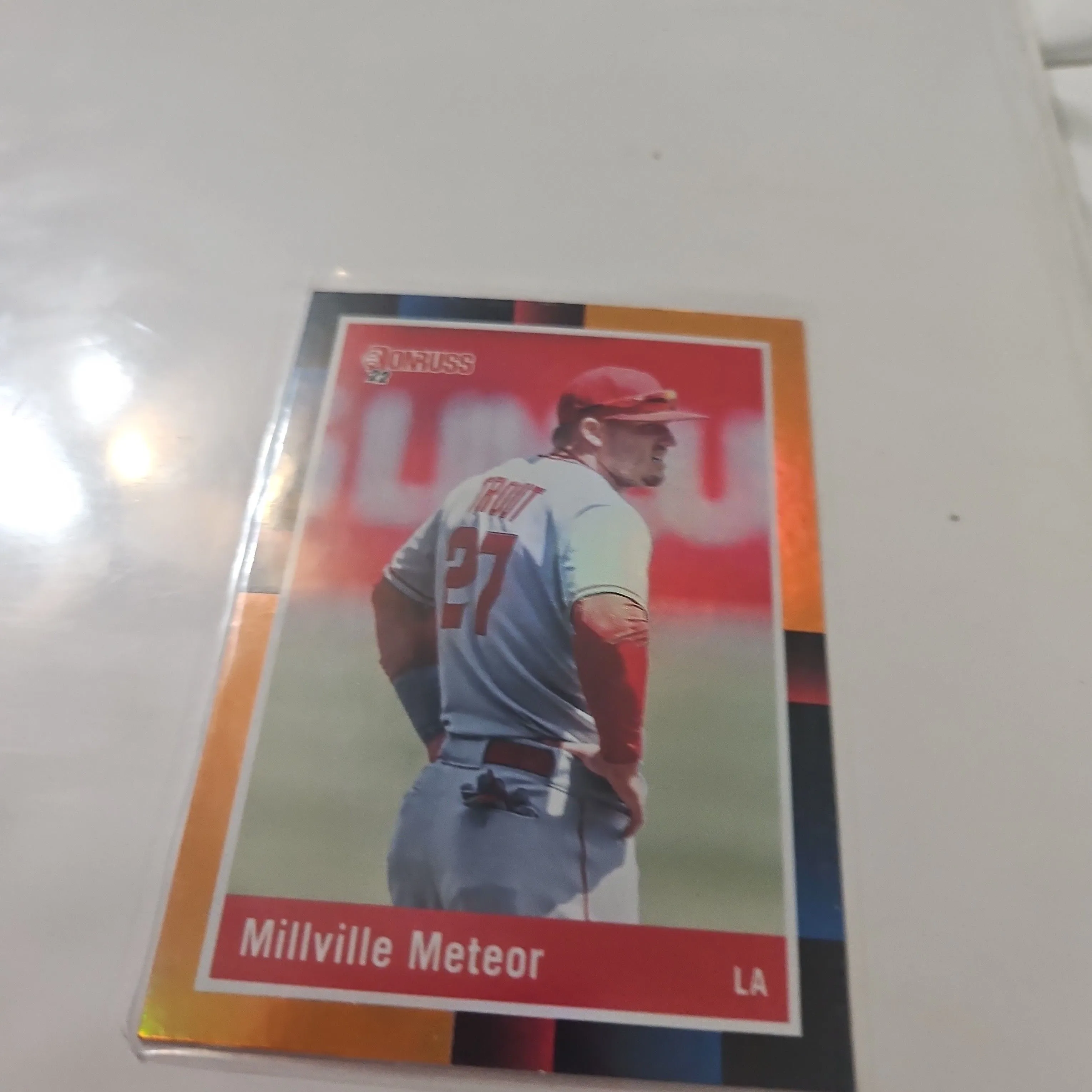 Product image for Mike Trout 2022 Donruss Retro orange Angels