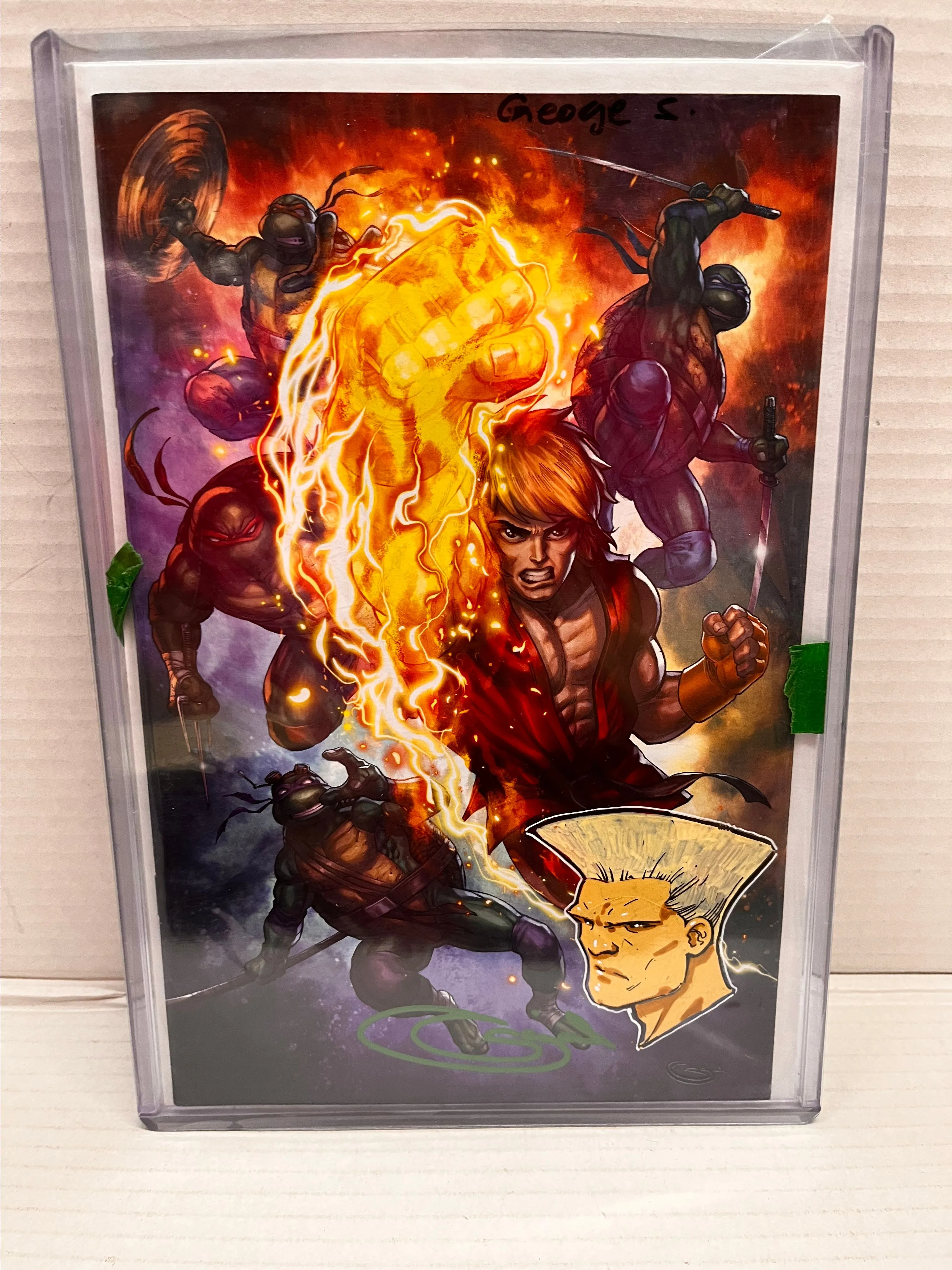 Product image for TMNT vs Street Fighter #1 Sajad Shah Exclusive SIGNED W/ ART - GUILE & COA
