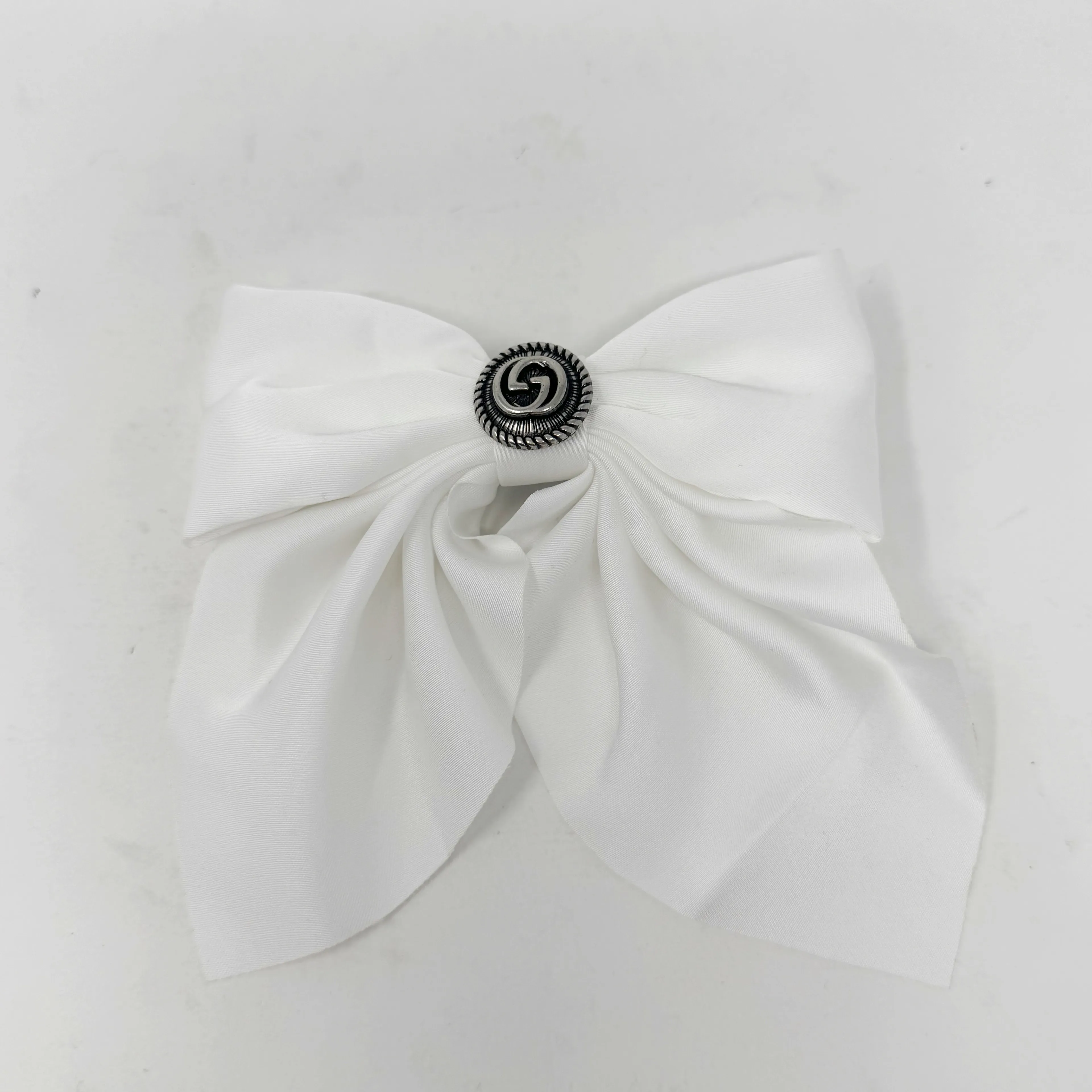 Product image for GUCCI Upcycled GG White Hair Bow