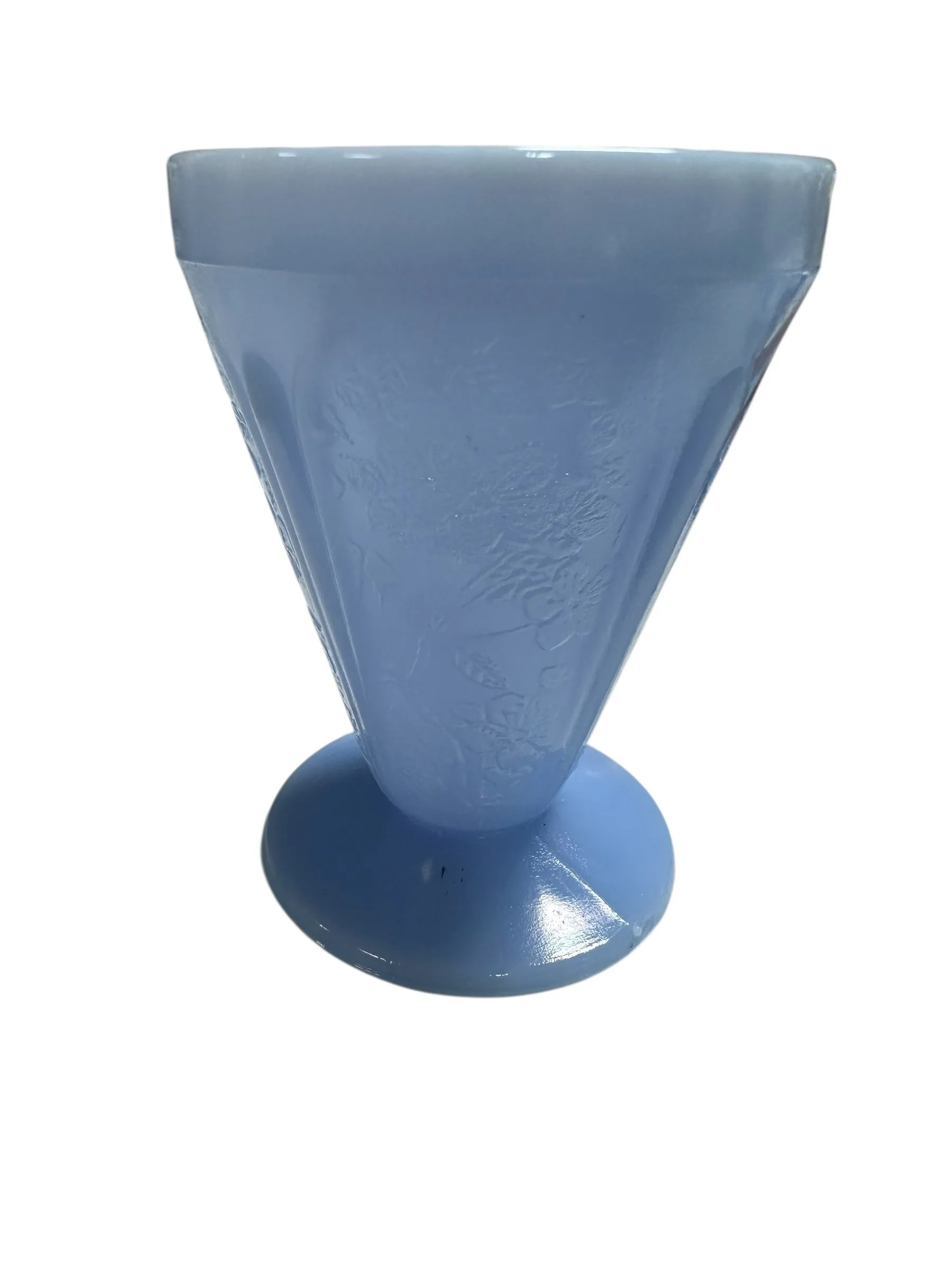 Product image for #197 Jeannette Delphite Blue CHERRY BLOSSOM Pattern 3 3/4 In Footed Juice Glass