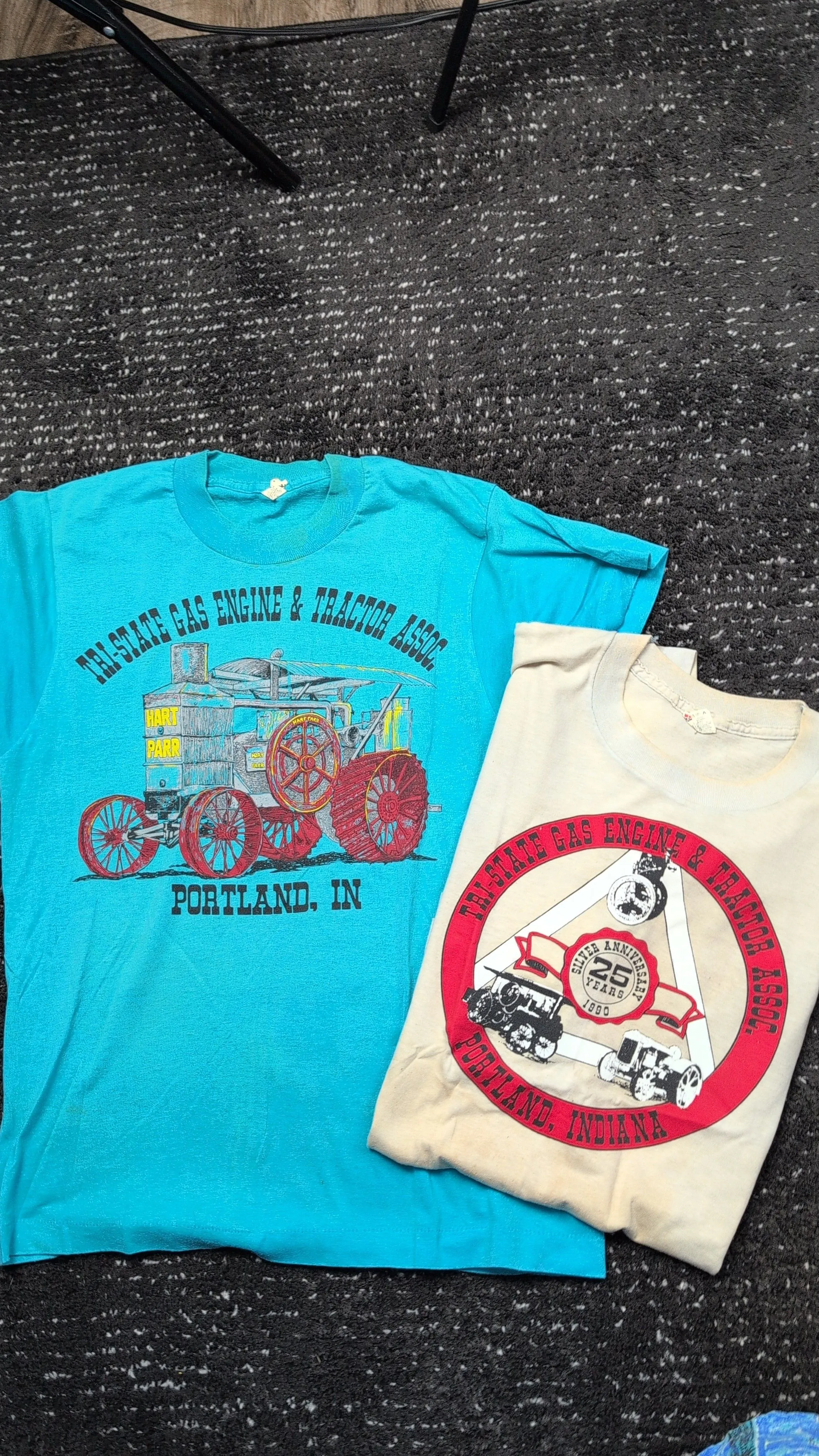 Product image for Vintage 80s Gas Engine & Tractor Association Bundle of 2 Shirts Medium 