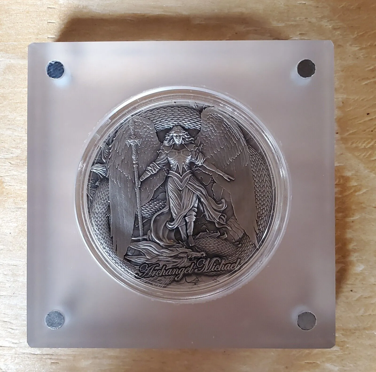 Product image for 2024 Cameroon Archangel Michael 2 oz Silver Coin (199 Mintage)