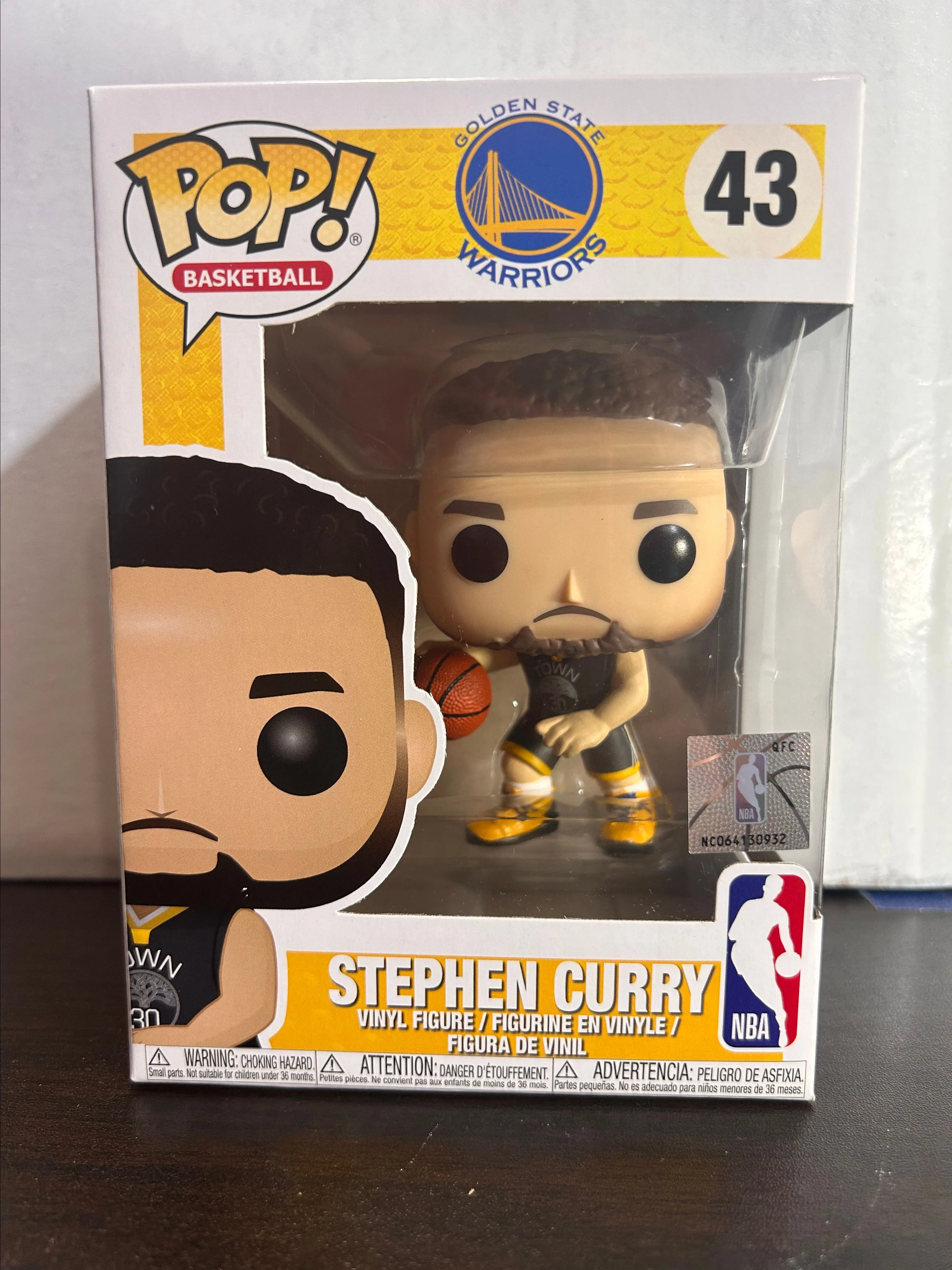 Product image for Steph Curry Golden State Warriors NBA Basketball Funko Pop 95 With Protector