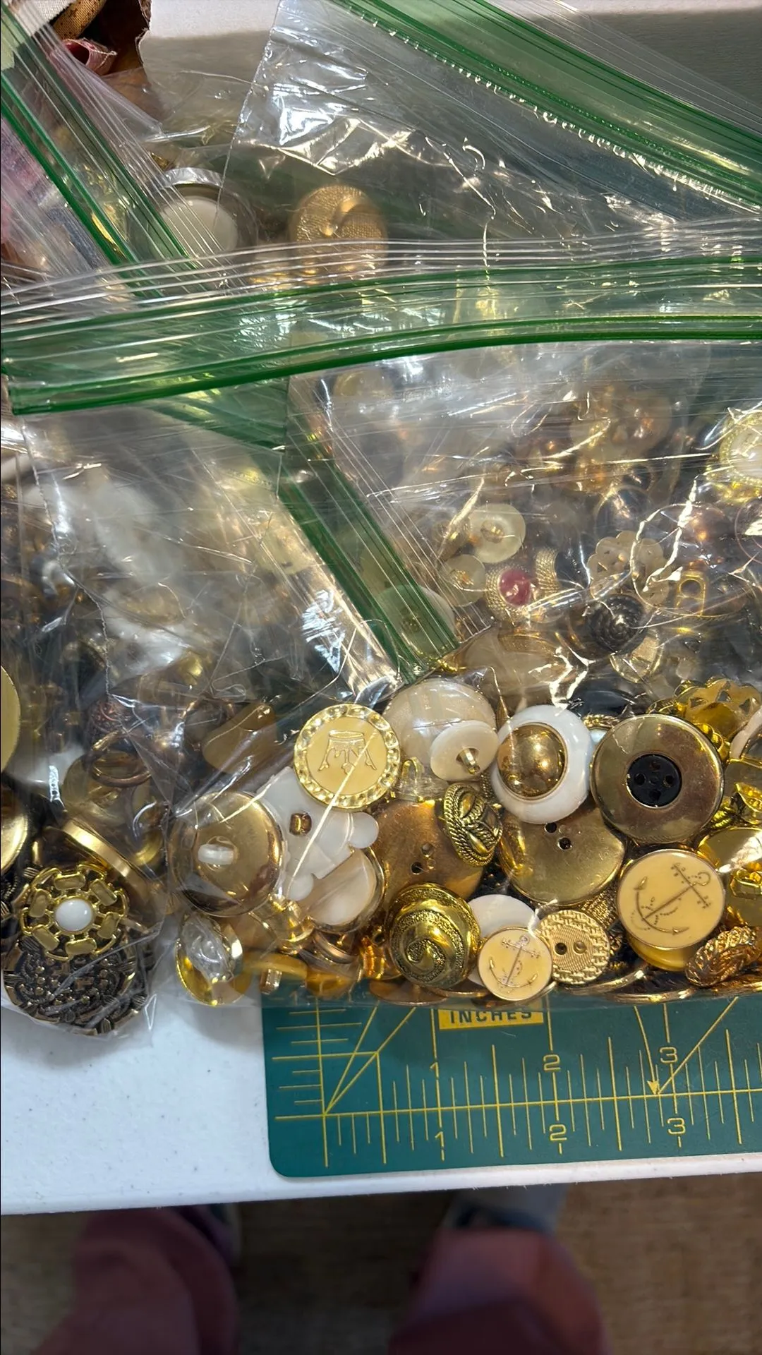 Product image for Gold Tone Buttons- 1 cup in a bag - gold tone vintage & modern buttons, about 5oz