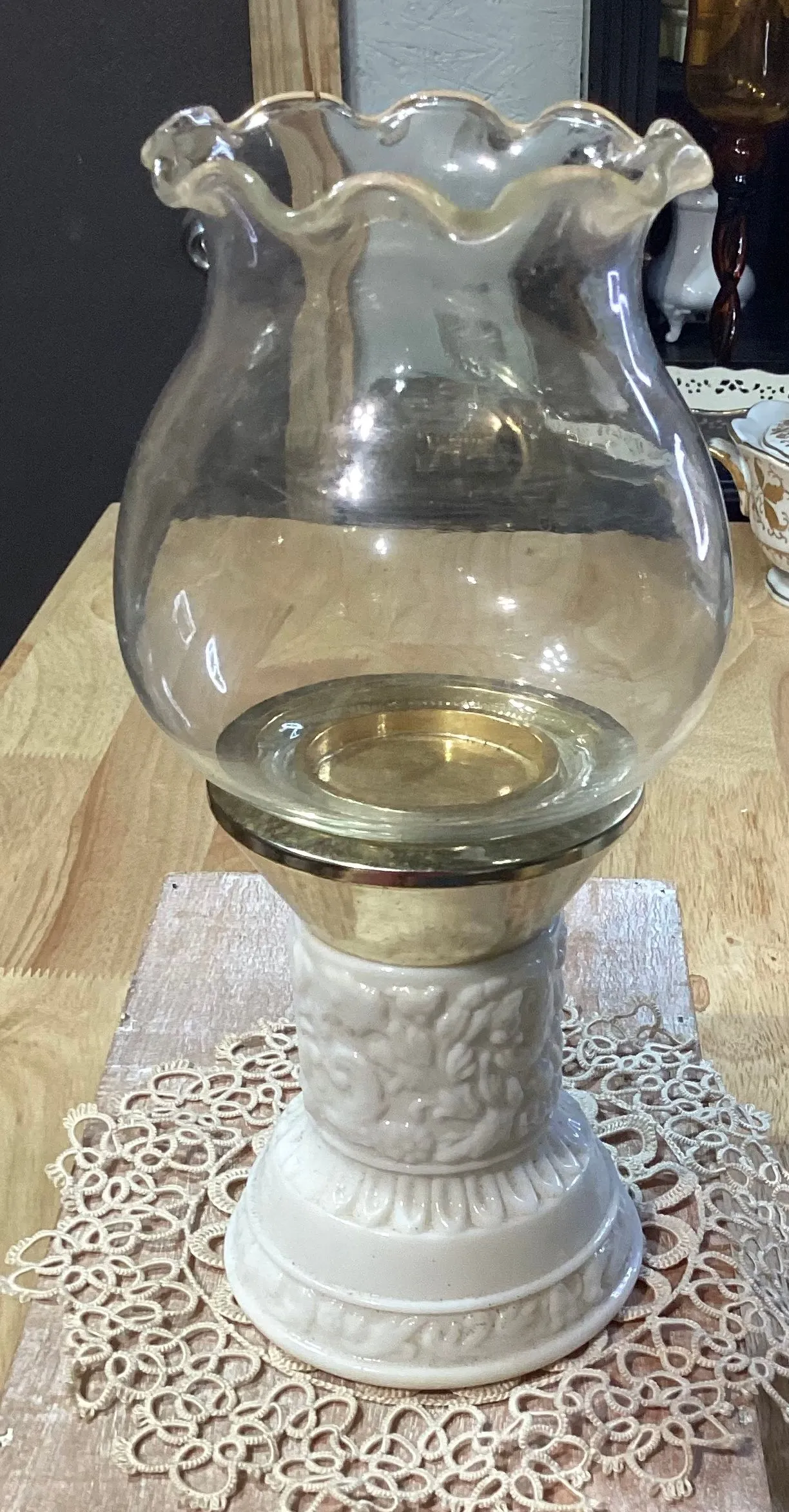 Product image for Avon milk glass hurricane candle holder