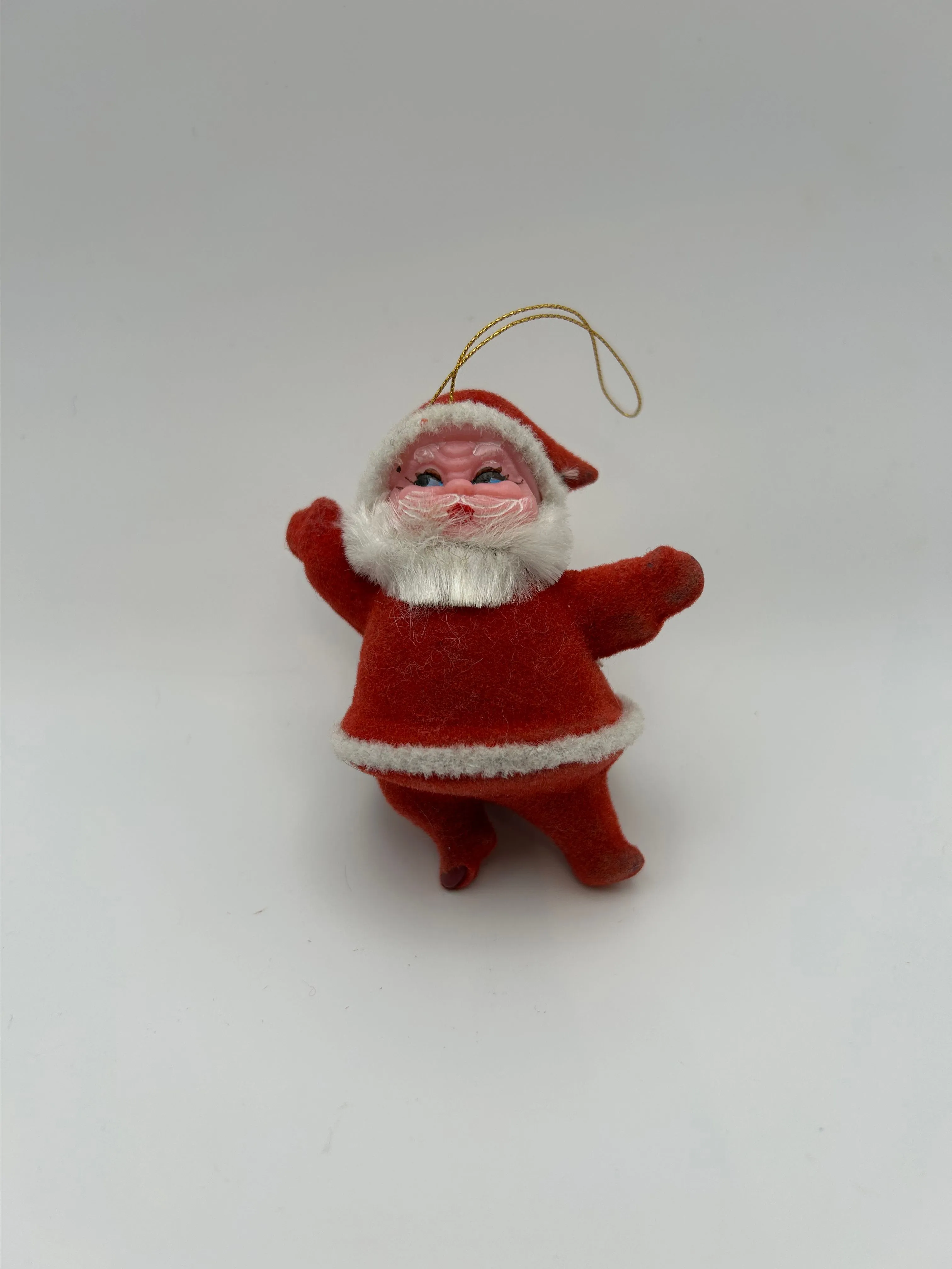 Product image for #54 Vintage Plastic Flocked Santa