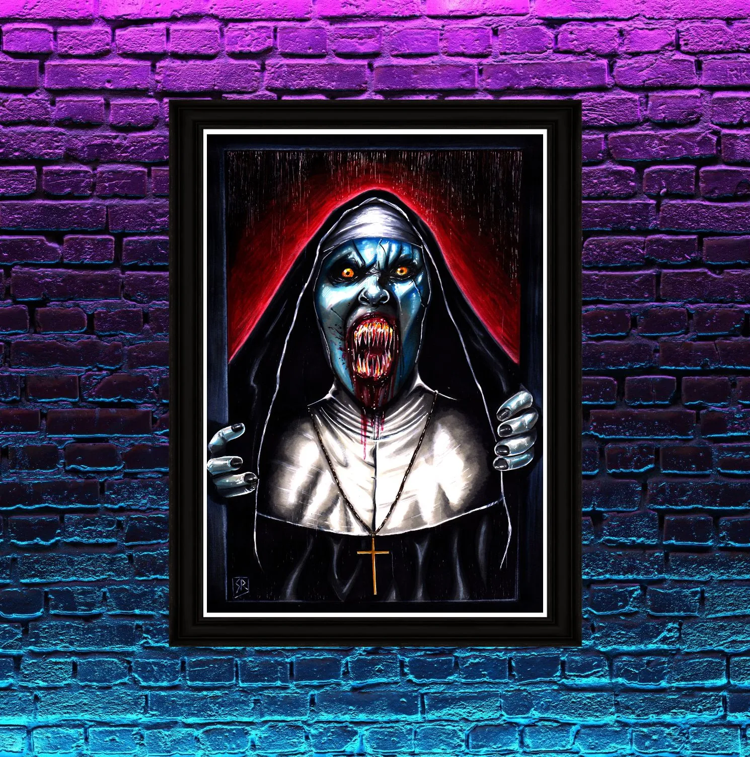 Product image for The Nun A4 Poster - Art by Sam Rogers - Limited Edition Horror Print - The Conjuring 