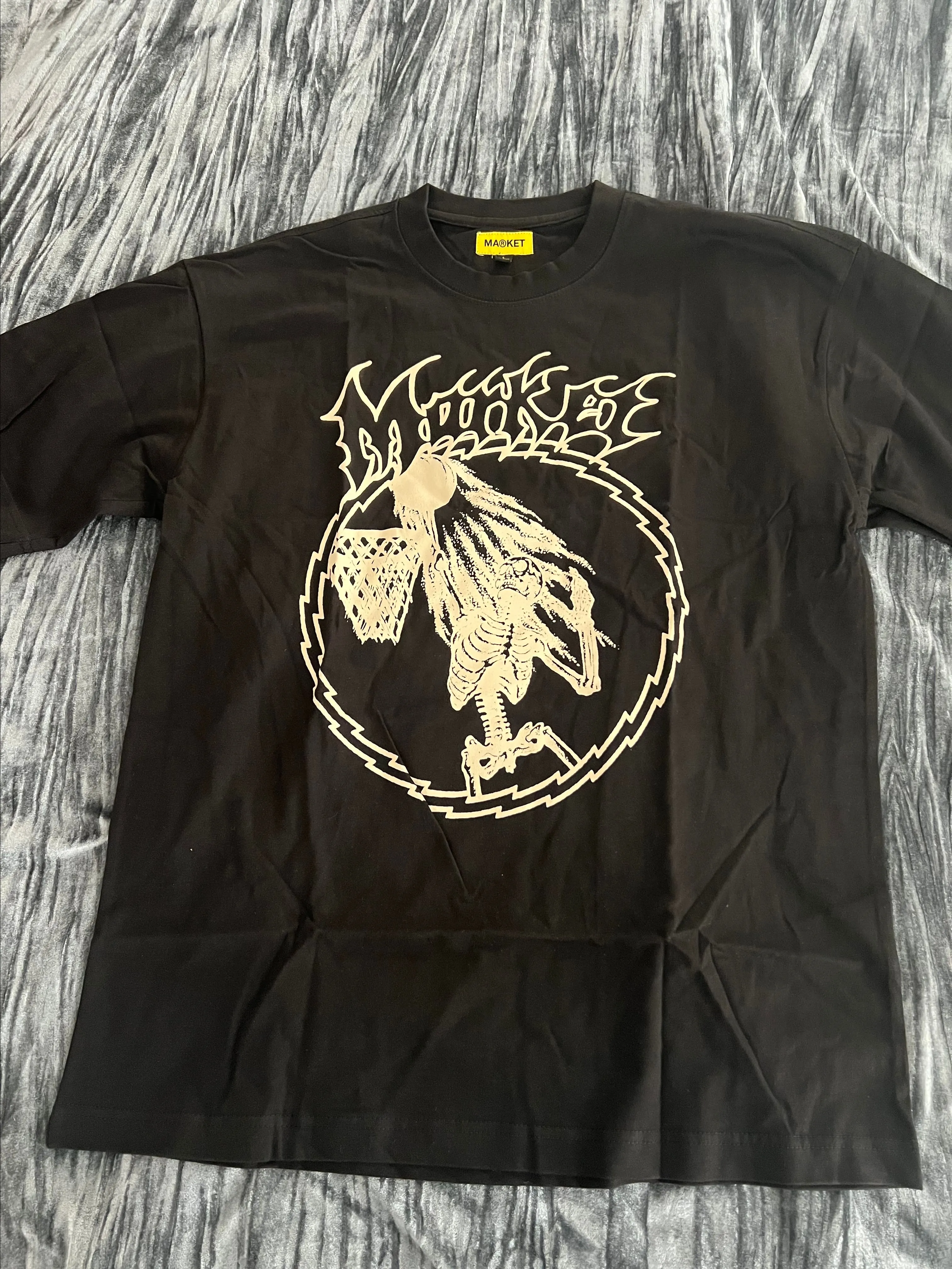 Product image for Arket Black Short Sleeve Tee with Graphic Design by Market