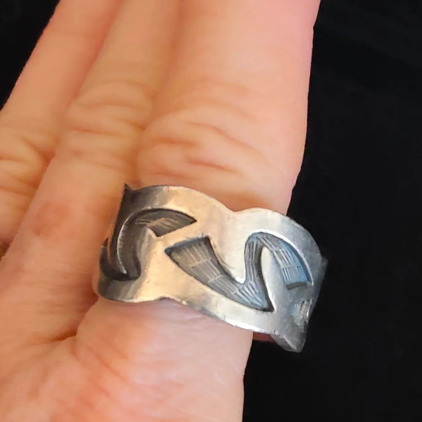 Product image for Sz12 1/4 Sterling Silver Mex925 Signed Ring Band weight 15.7g