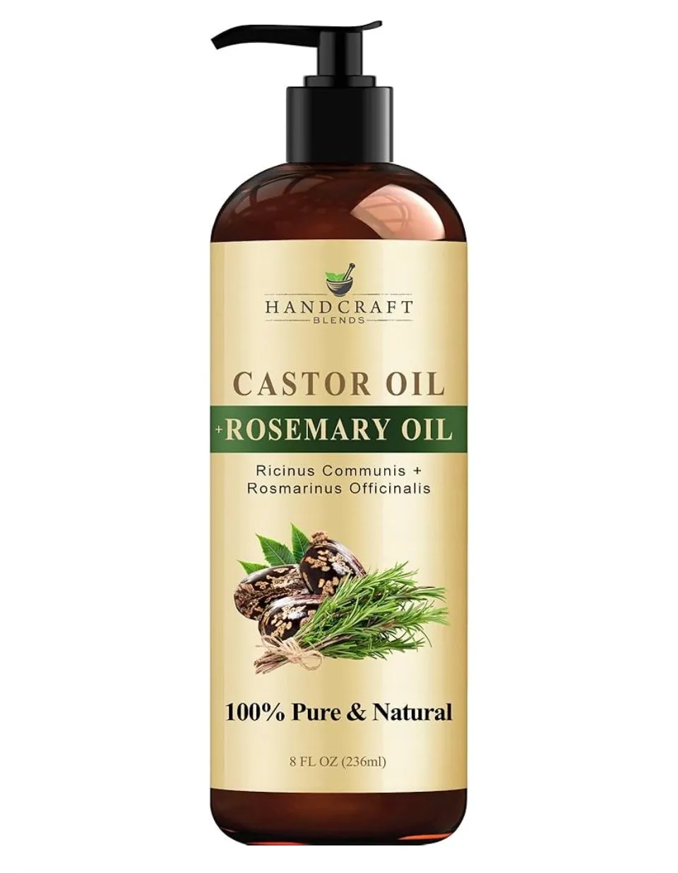 Product image for Castor & Rosemary Oil – 100% Pure for Hair, Lashes & Brows (8 fl oz)