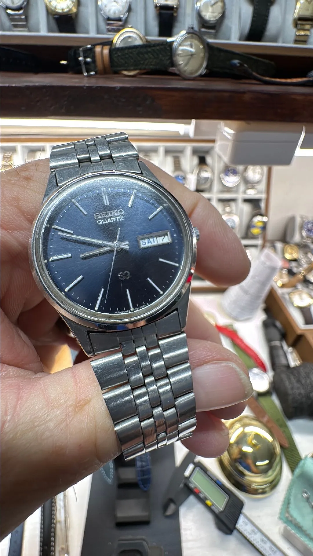 Product image for Seiko blue dial Silvertone SQ Watch