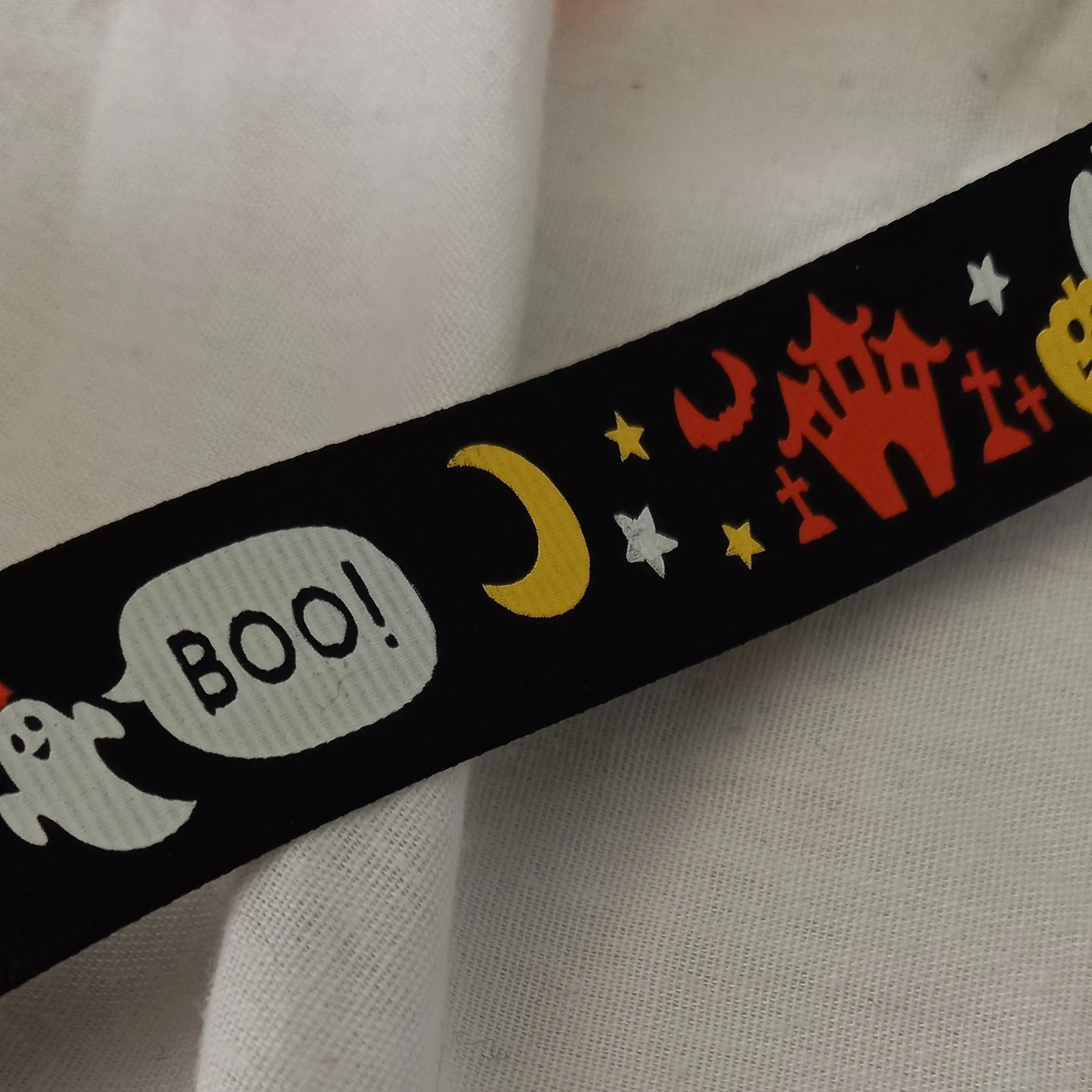 Product image for Black Boo Halloween Ribbon 22mm