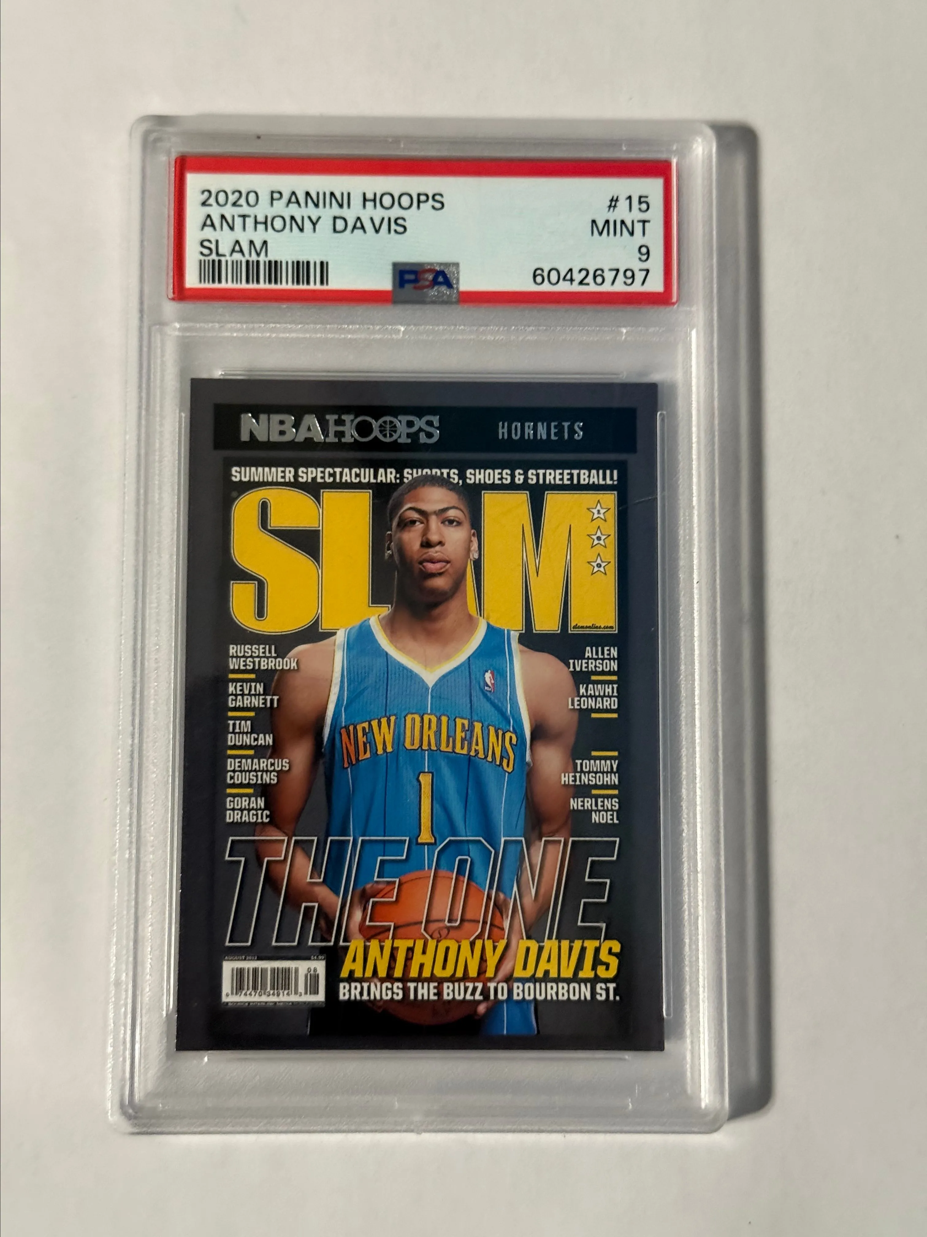 Product image for Anthony Davis 2020 Panini Hoops SLAM #15 PSA 9 MINT Hornets Magazine Cover