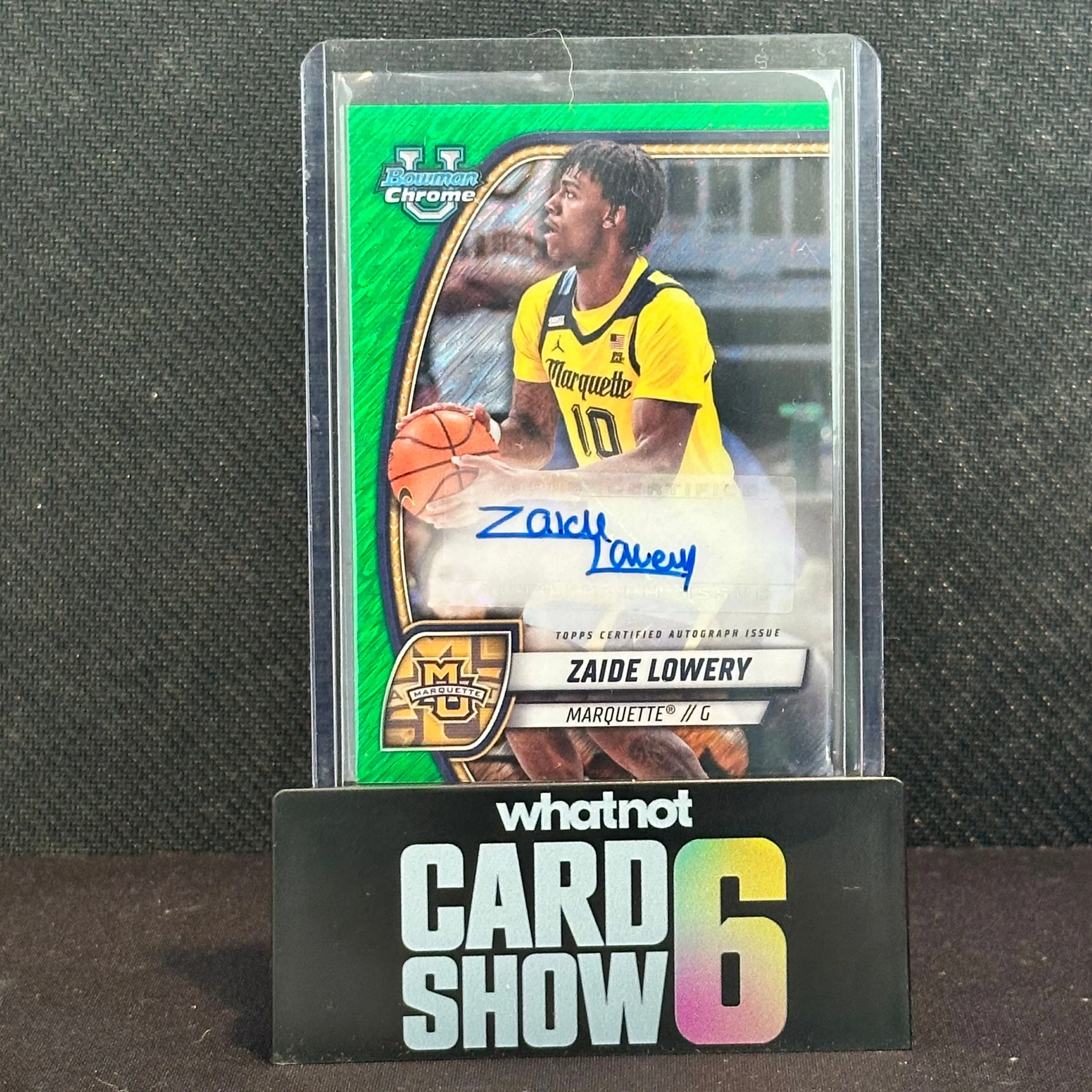 Product image for 2024-25 bowman prospect auto green shimmer zaide lowery #90