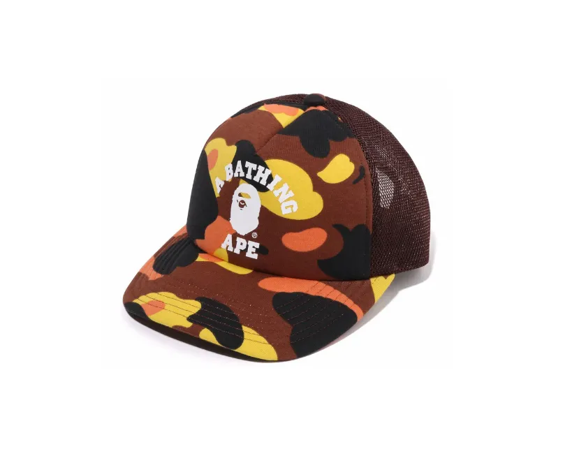 Product image for Headgear - Bape College Trucker Hat Orange Camo