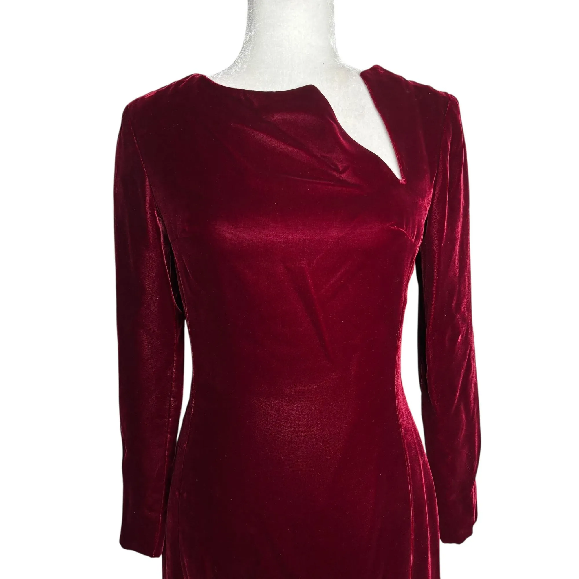 Vintage 50s Velvet Long Sleeve Maxi Dress Small Burgundy Red Lined Metal  Zipper  Whatnot: Shop, Sell, Connect