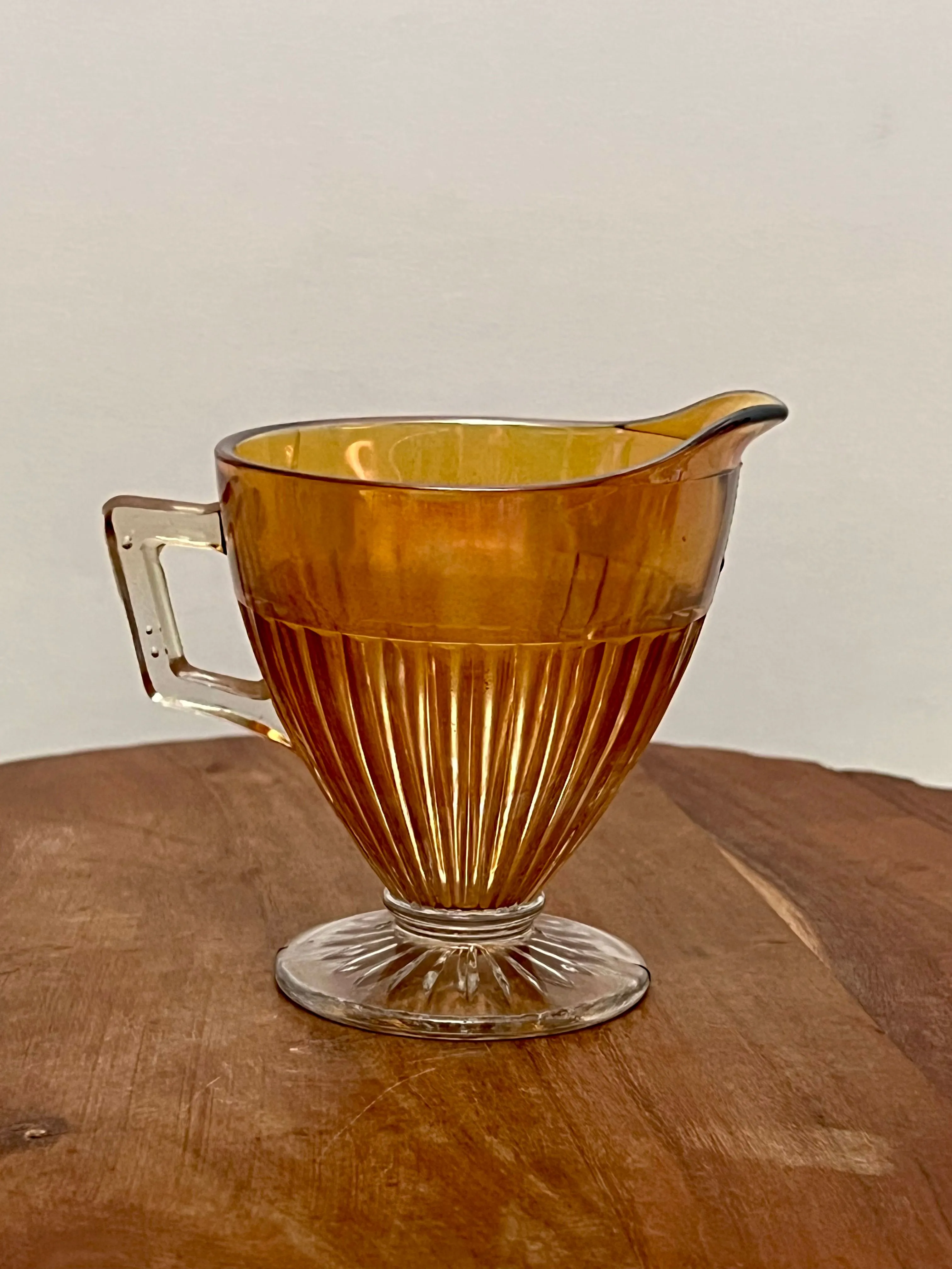 Product image for Marigold Carnival Glass Ribbed Creamer - Economy Glass Co