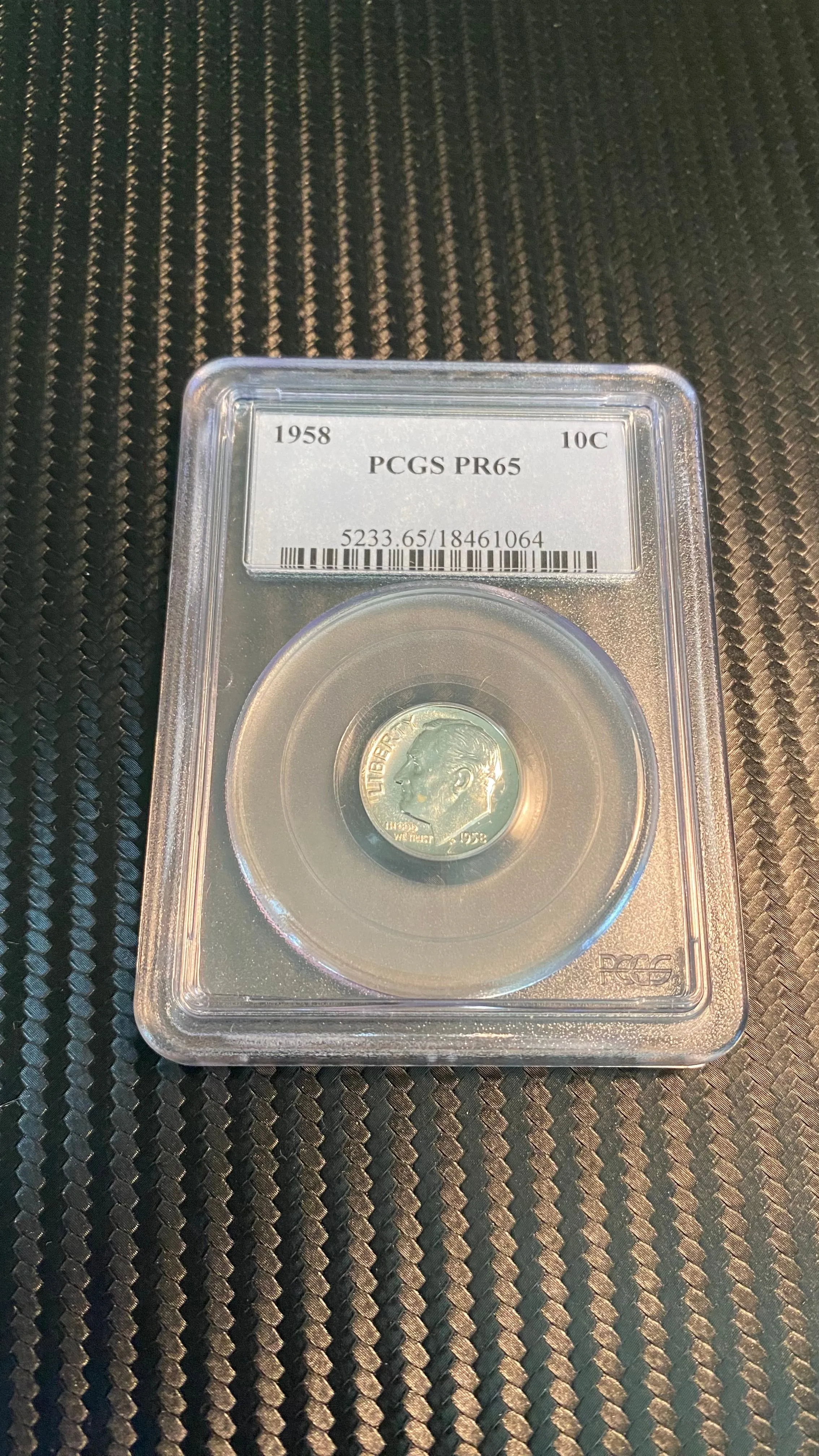 Product image for 1958 ROOSEVELT DIME PCGS PR65