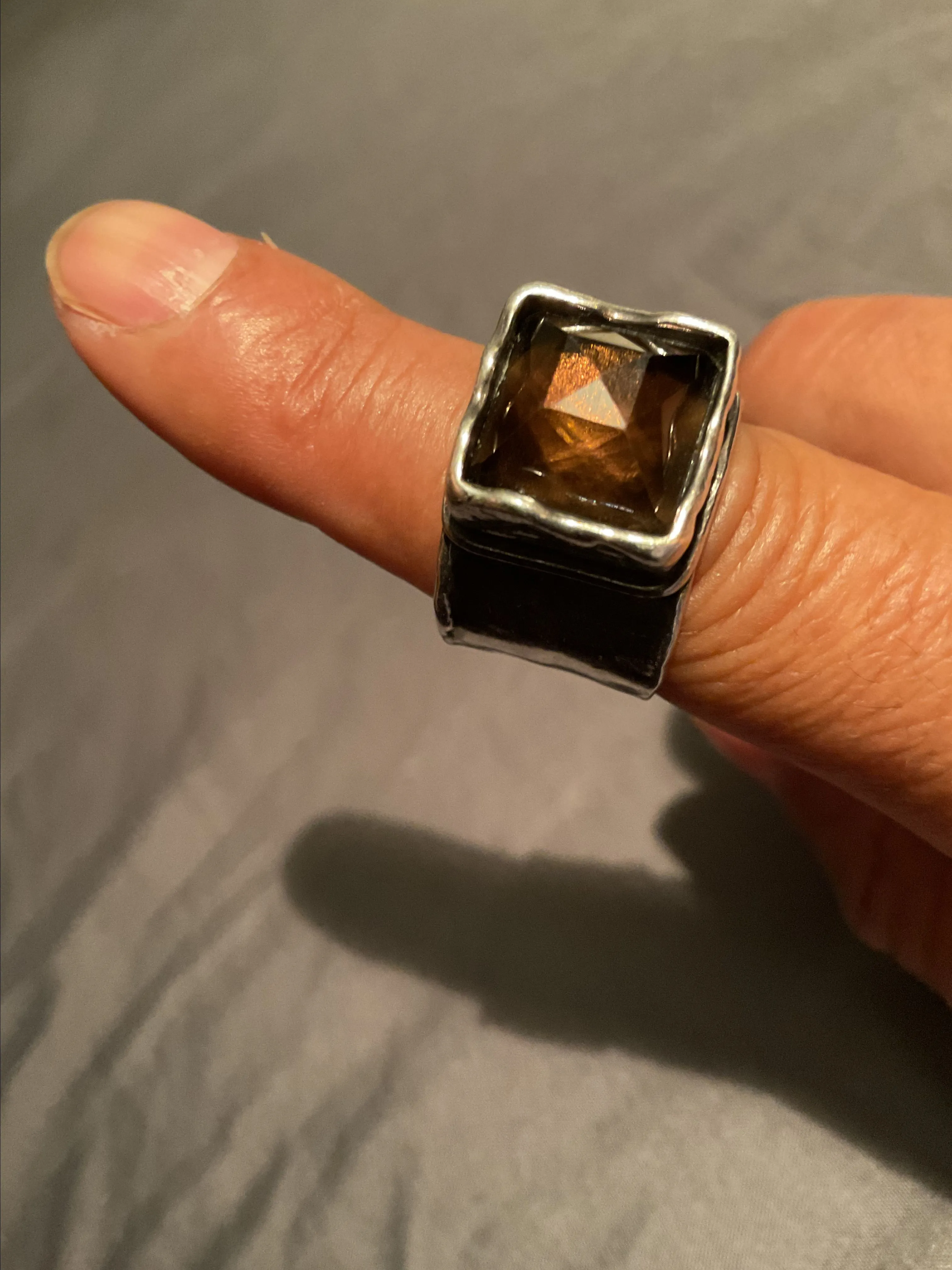 Product image for Ring  sterling silver and smoke salmon stone..(Silpada)