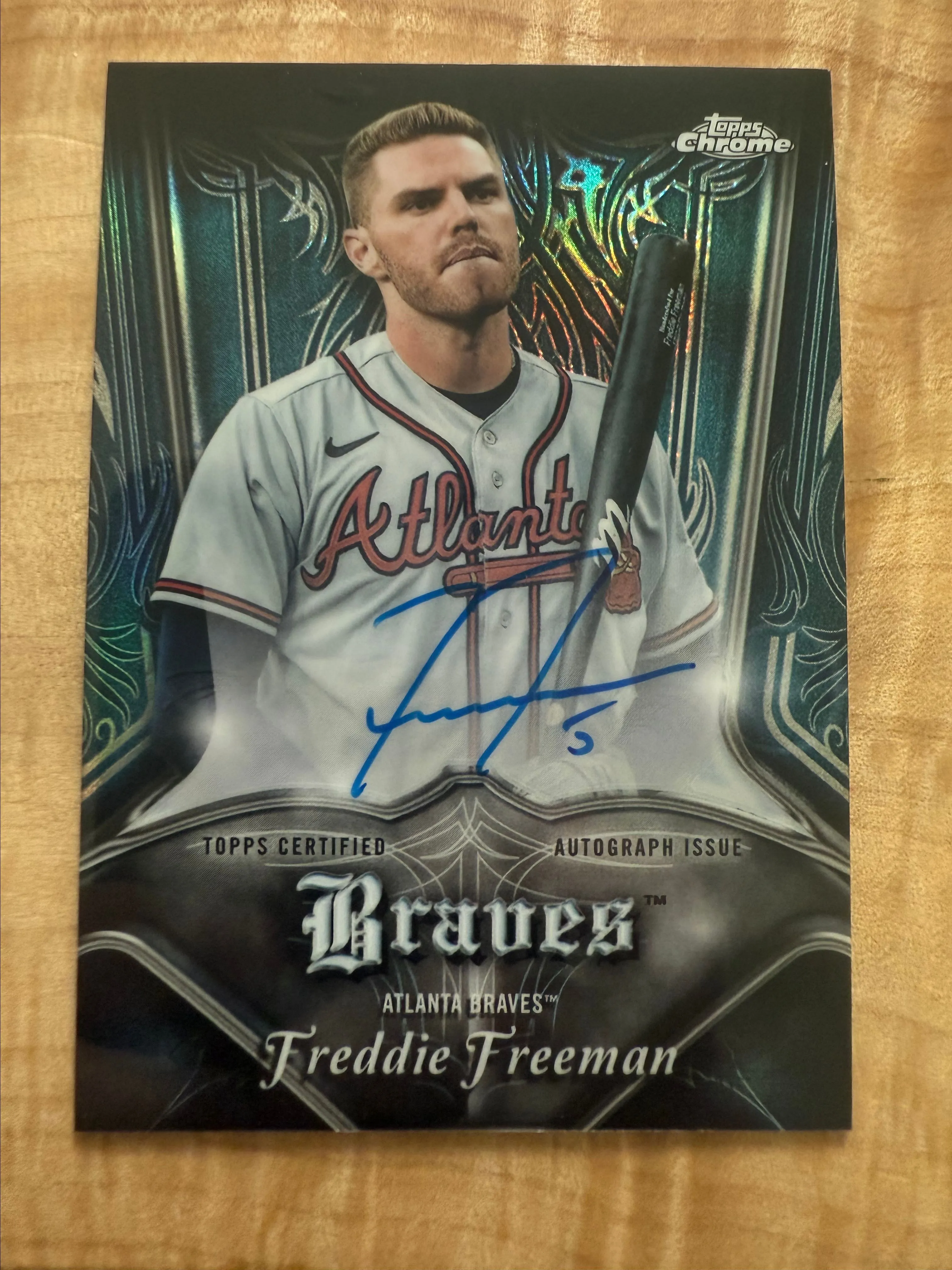 Product image for 2022 Topps Chrome Freddie Freeman Club Plaques Auto /99 On-Card Autograph PA-FF