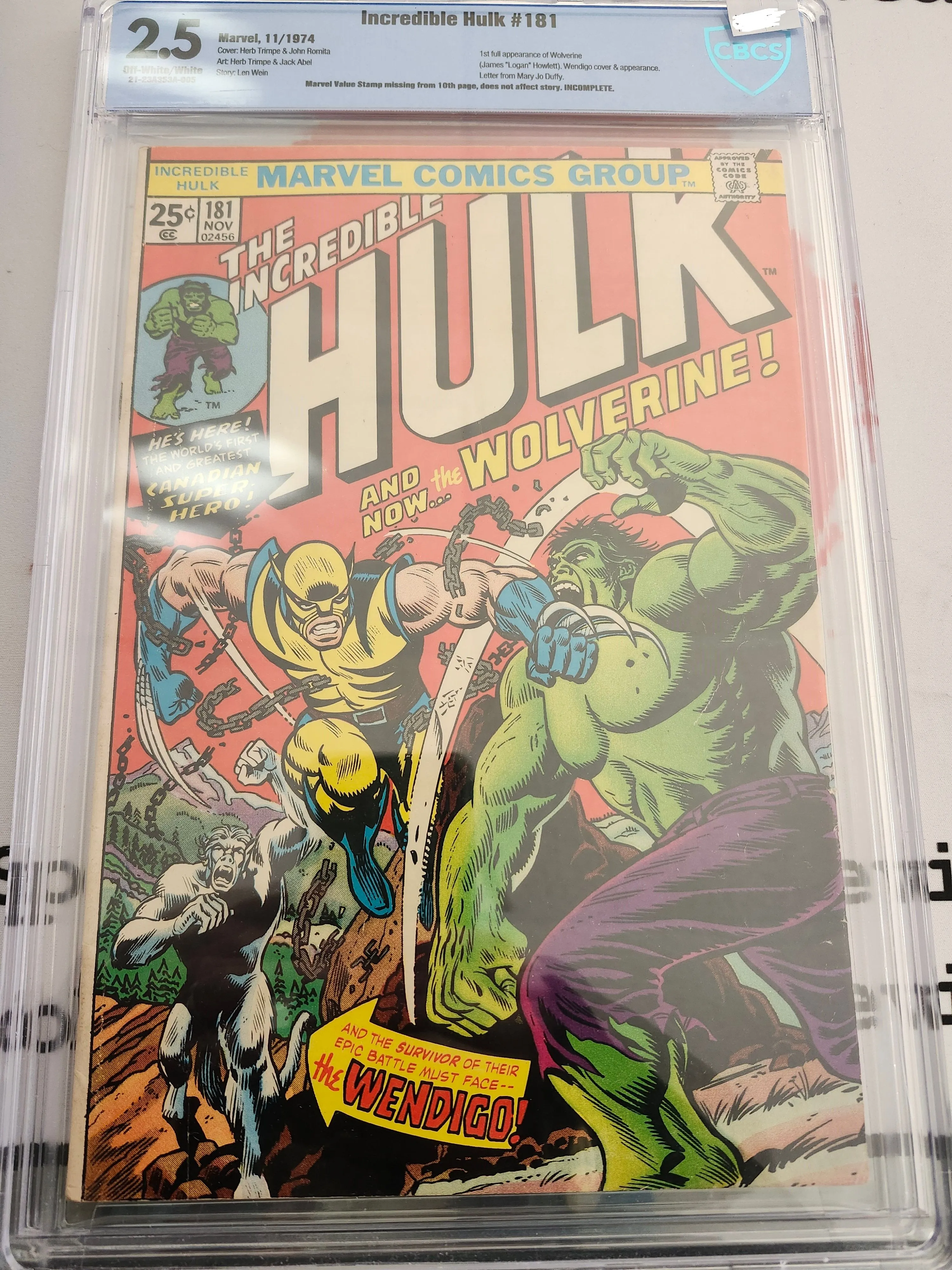 Product image for Incredible Hulk #181 CBCS 2.5