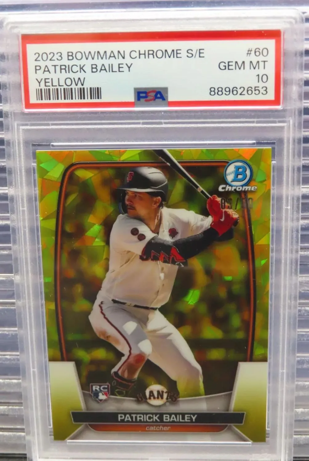 Product image for 2023 Bowman Chrome Sapphire Edition Patrick Bailey 60 Yellow PSA GEM MT 10