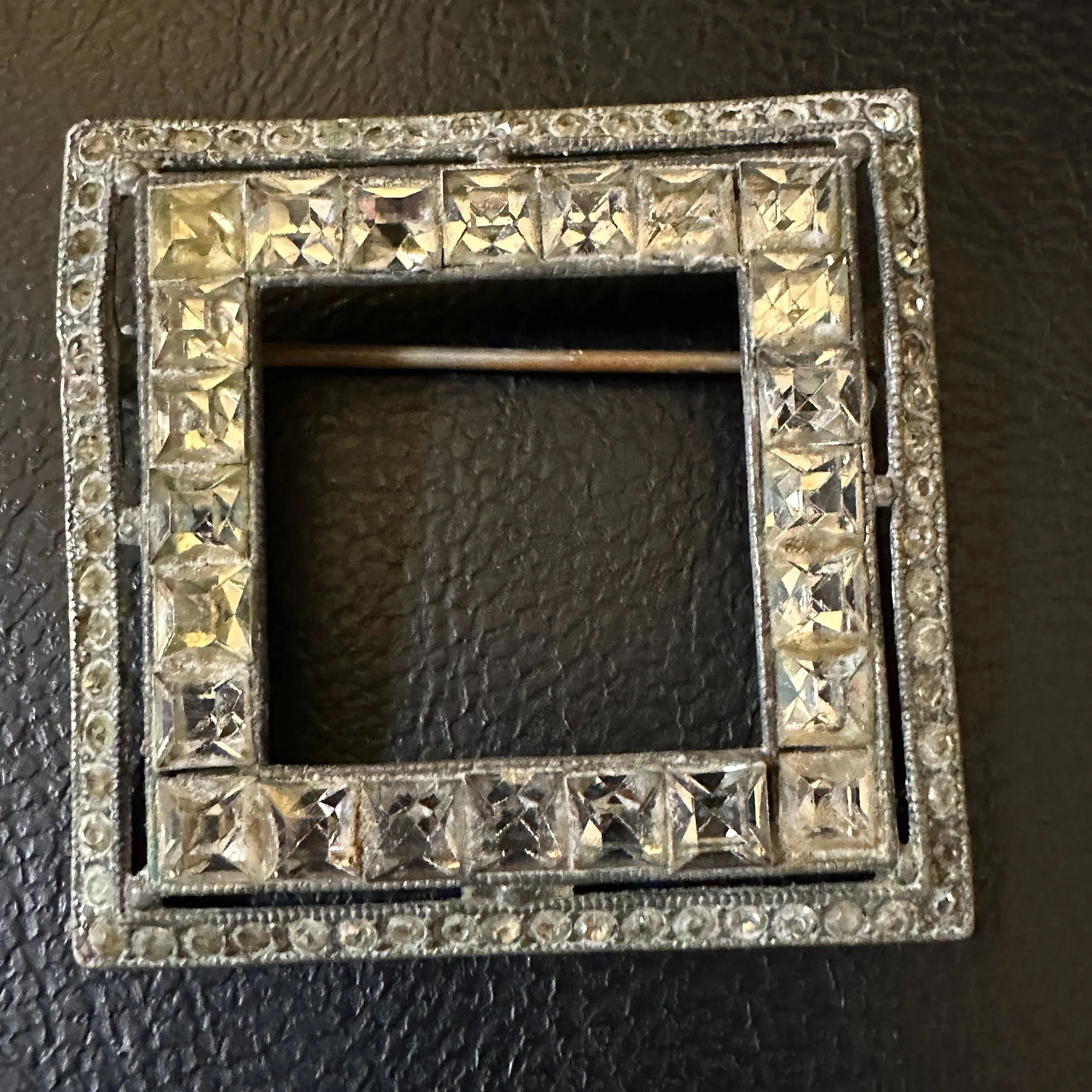 Product image for Antique Square Rhinestone Brooch