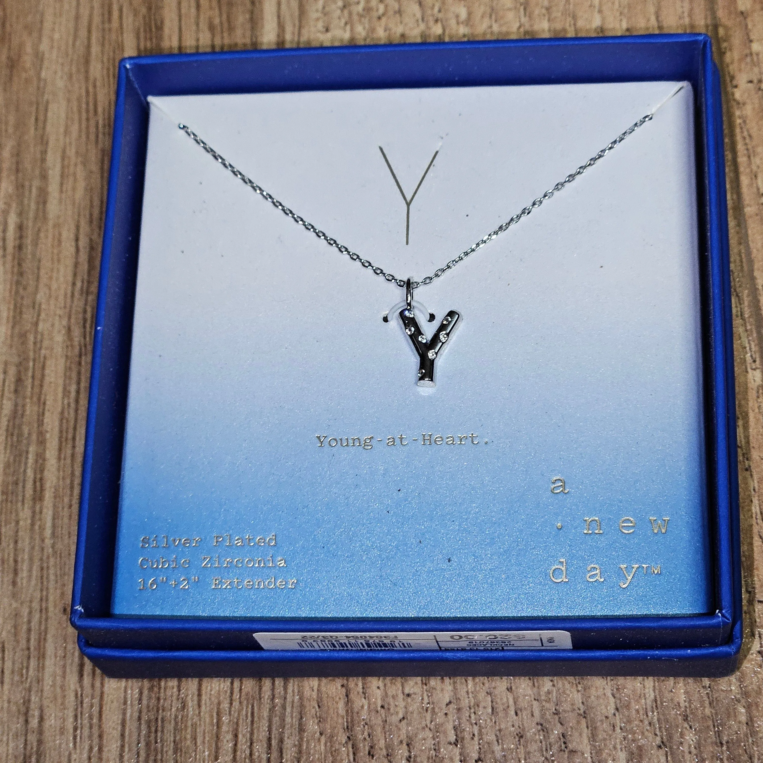 Product image for A New Day Silver Plated Y Initial Necklace NIB