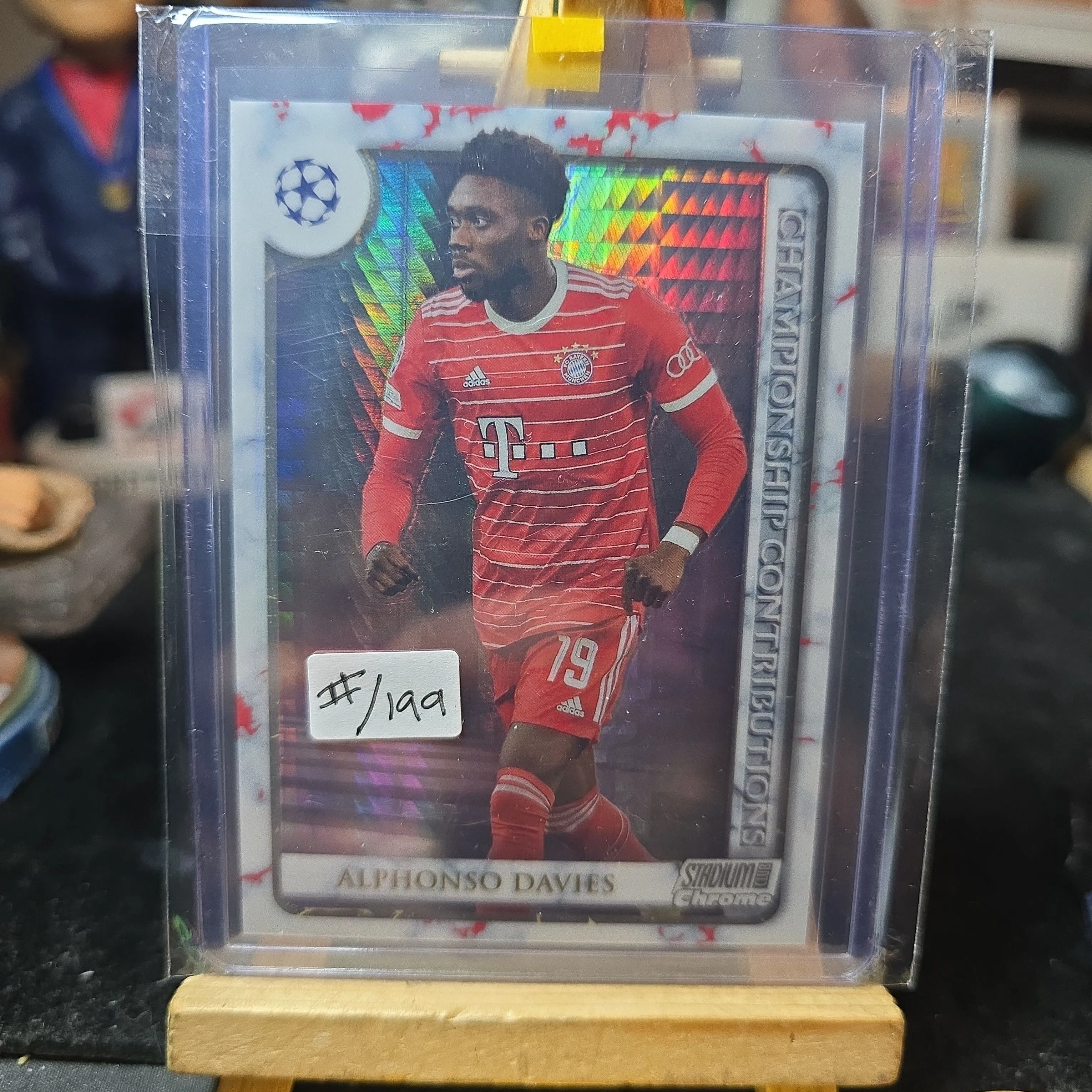 Product image for 2023 topps stadium club chrome ALPHONSO DAVIES #/199 refractor