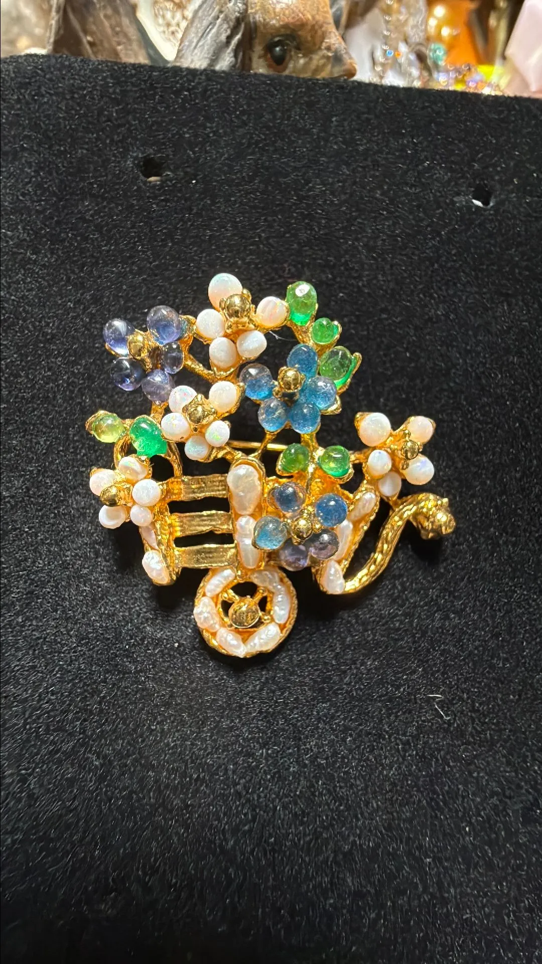 Product image for Opal gemstone brooch pin