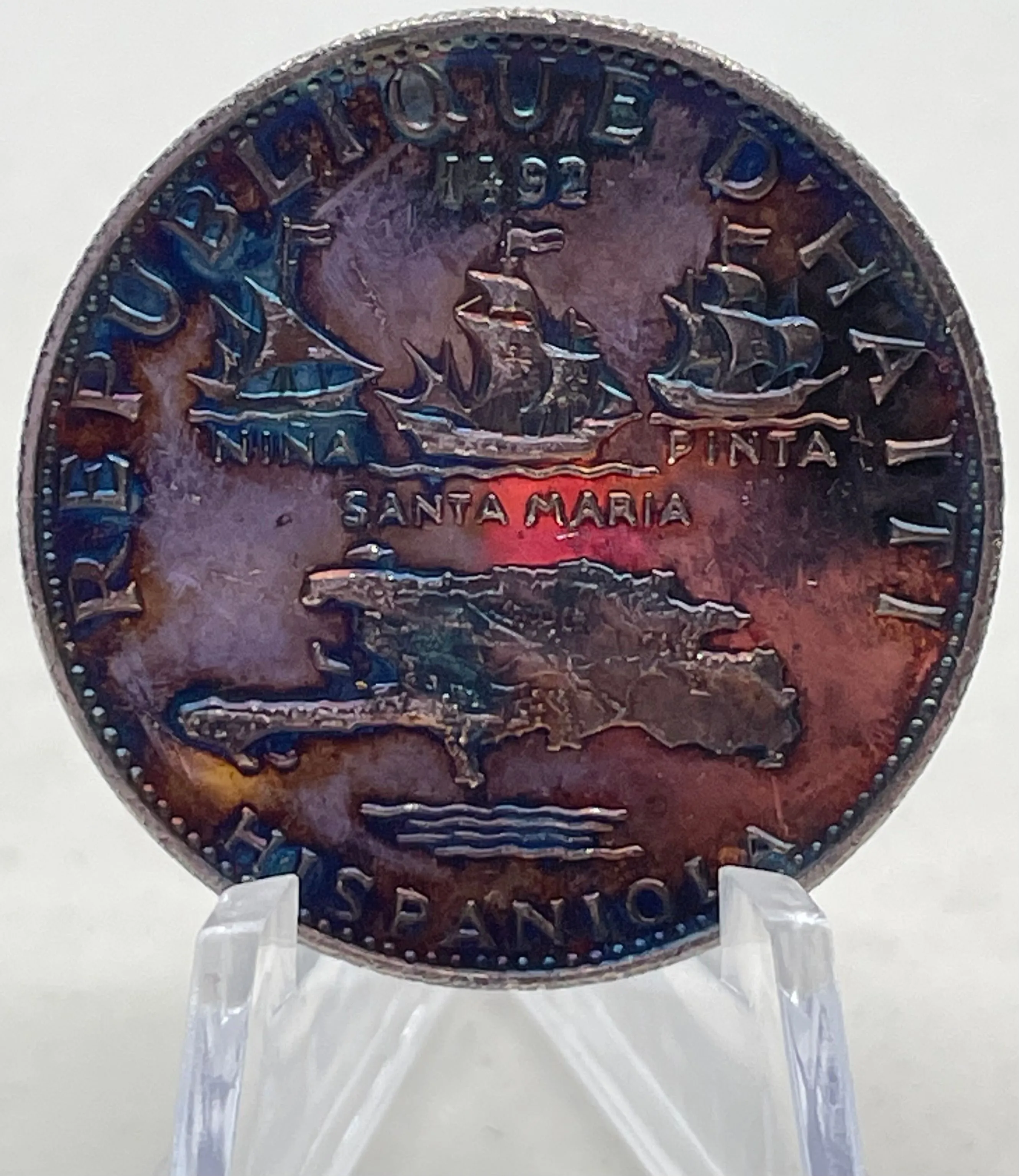 Product image for 1968 Haiti 5 Gourdes Toned