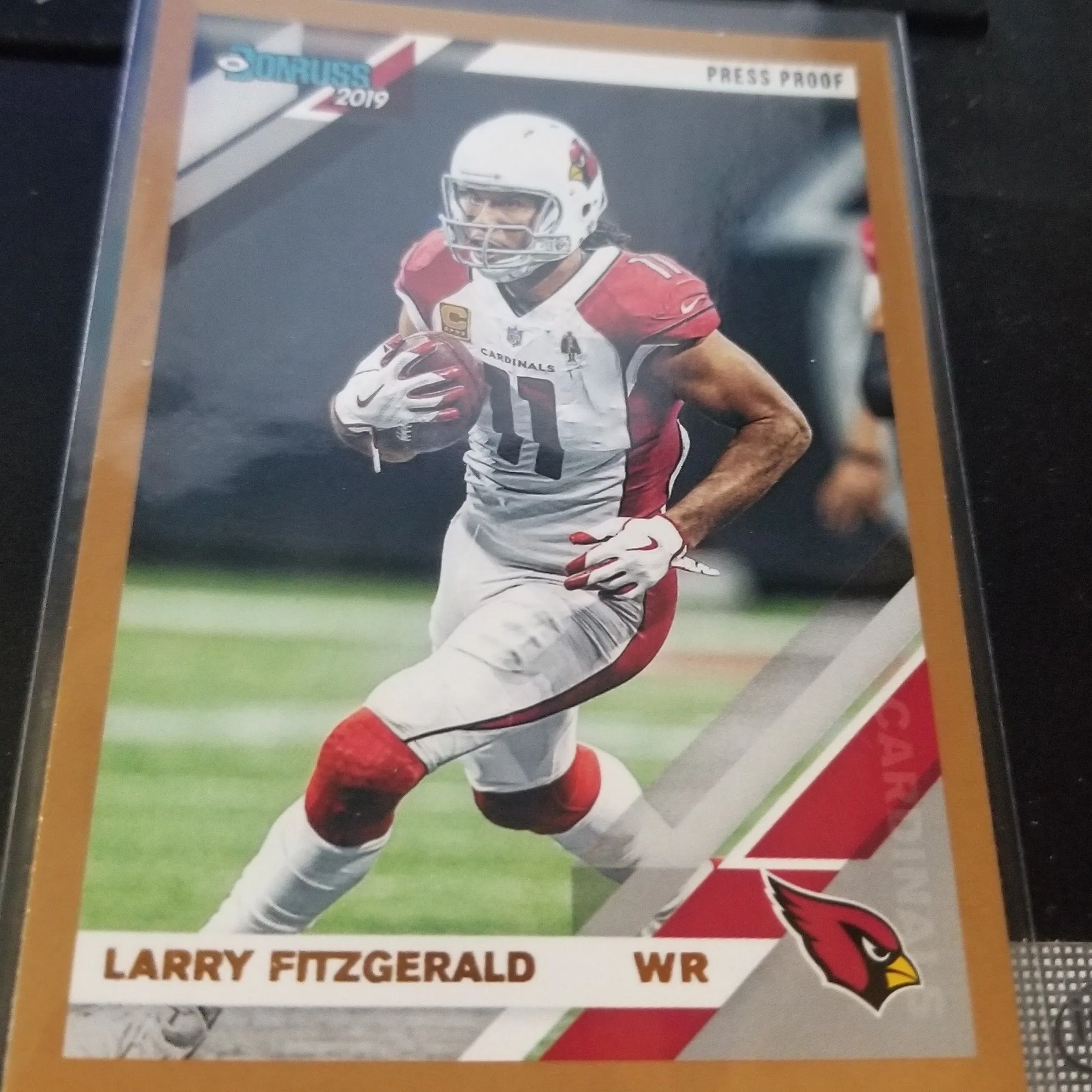 Product image for Larry fitzgerald 2019 donruss press proof bronze Cardinals