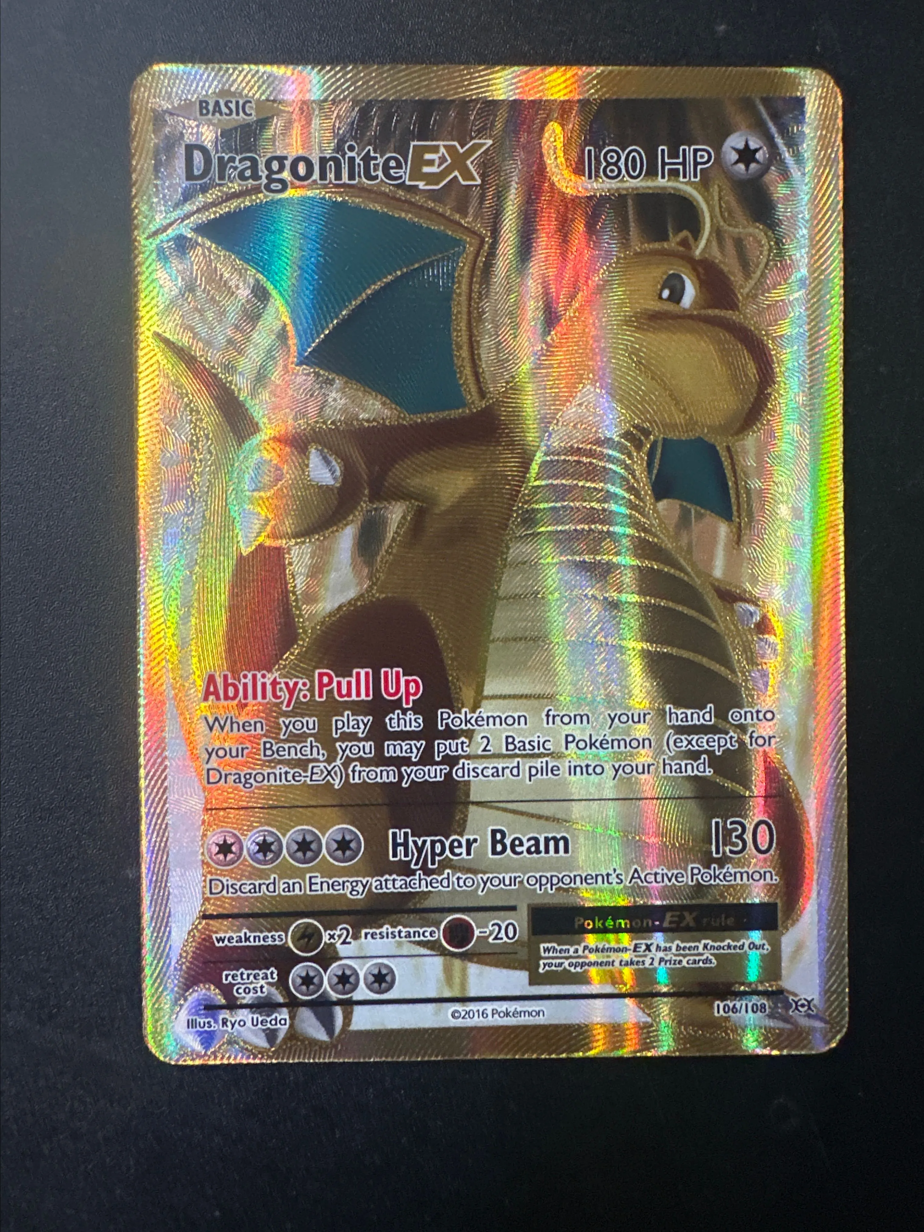2016 Evolutions Dragonite ex Full Art 106/108