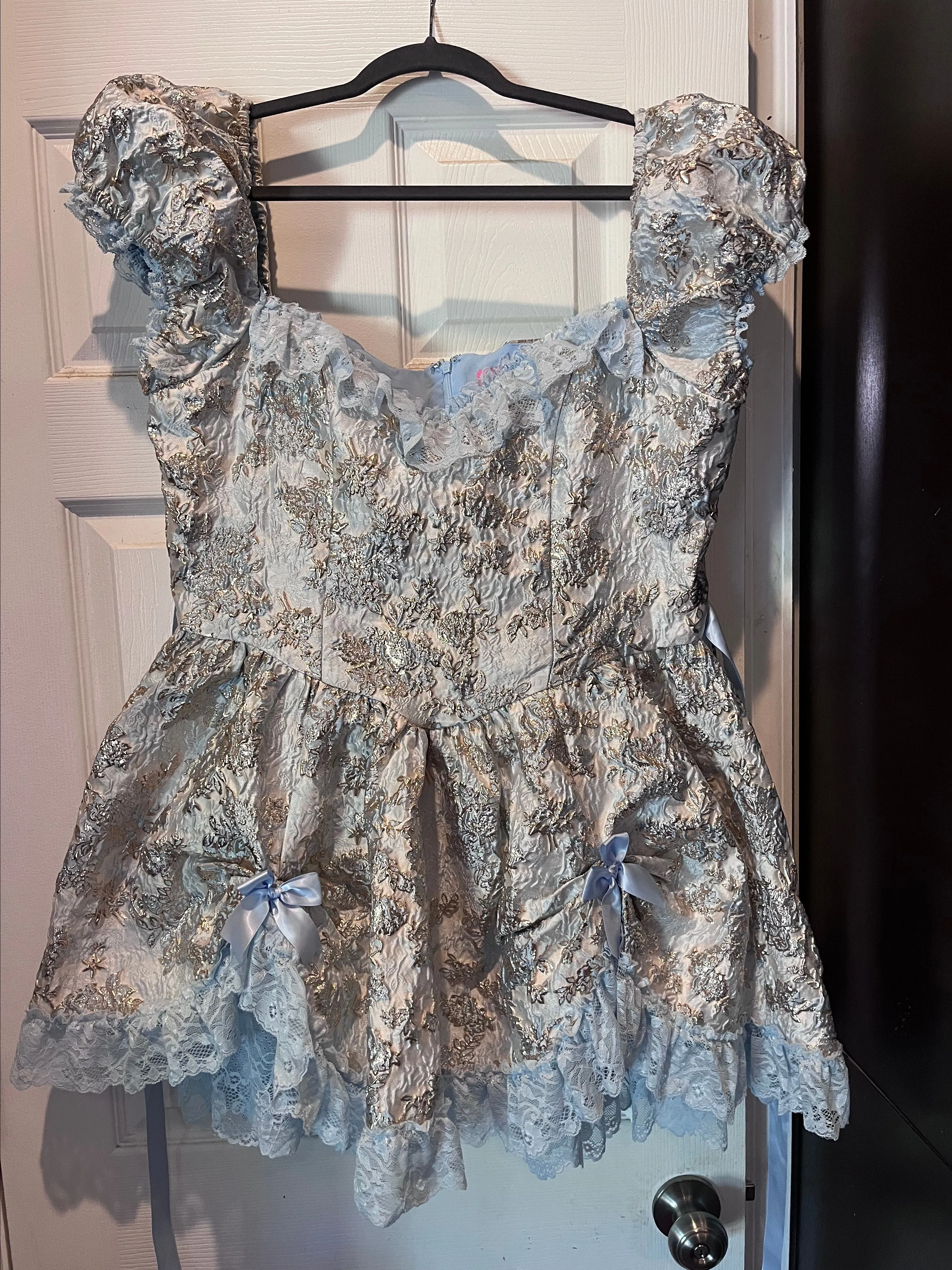 dolls kill blue dress Womens Lace Maxi Dress With Ruffles And Cut Outs Current Mood- Blue  Dolls  Kill