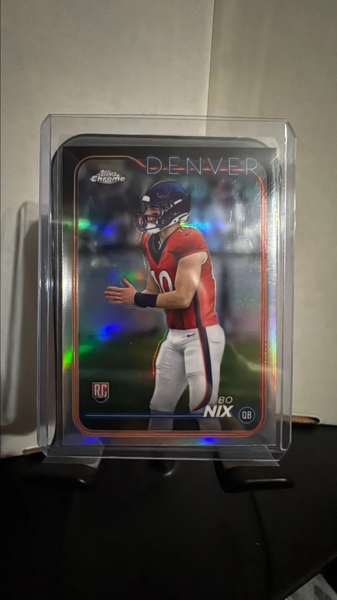 Product image for Bo Nix 2024 Topps Chrome Refractor Rookie