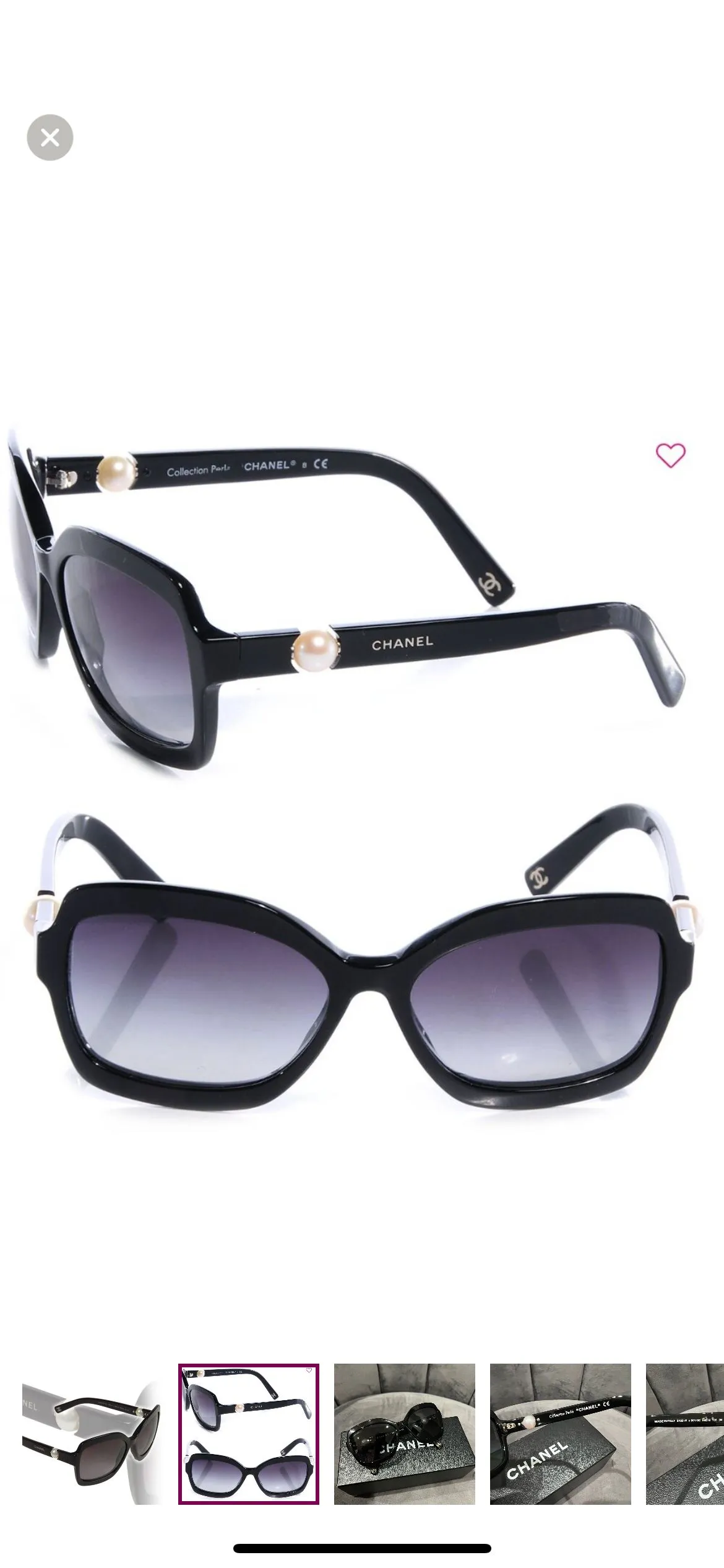 Product image for Chanel Pearl Sunglasses 5132-H Black