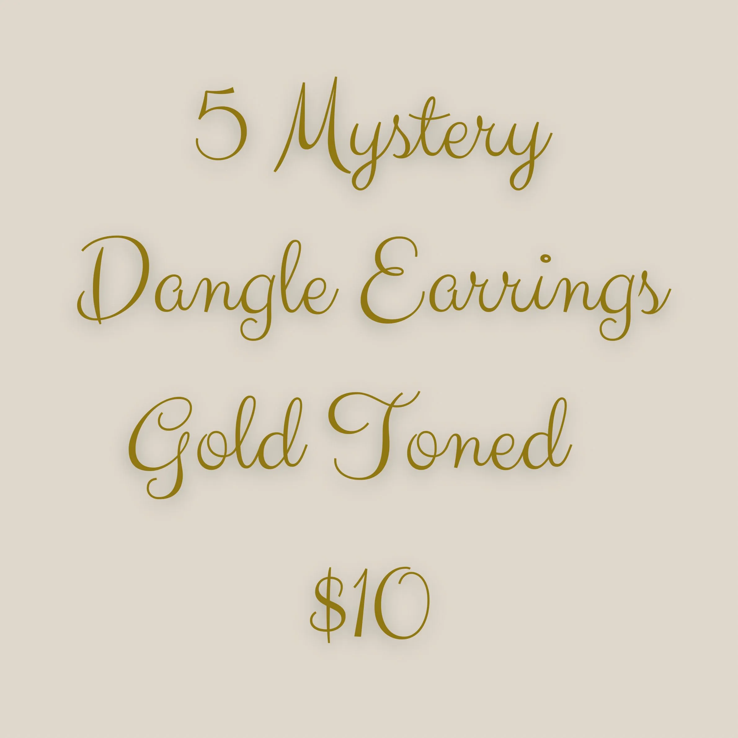 Product image for Mystery 5 Pack Gold Toned Dangle Earrings