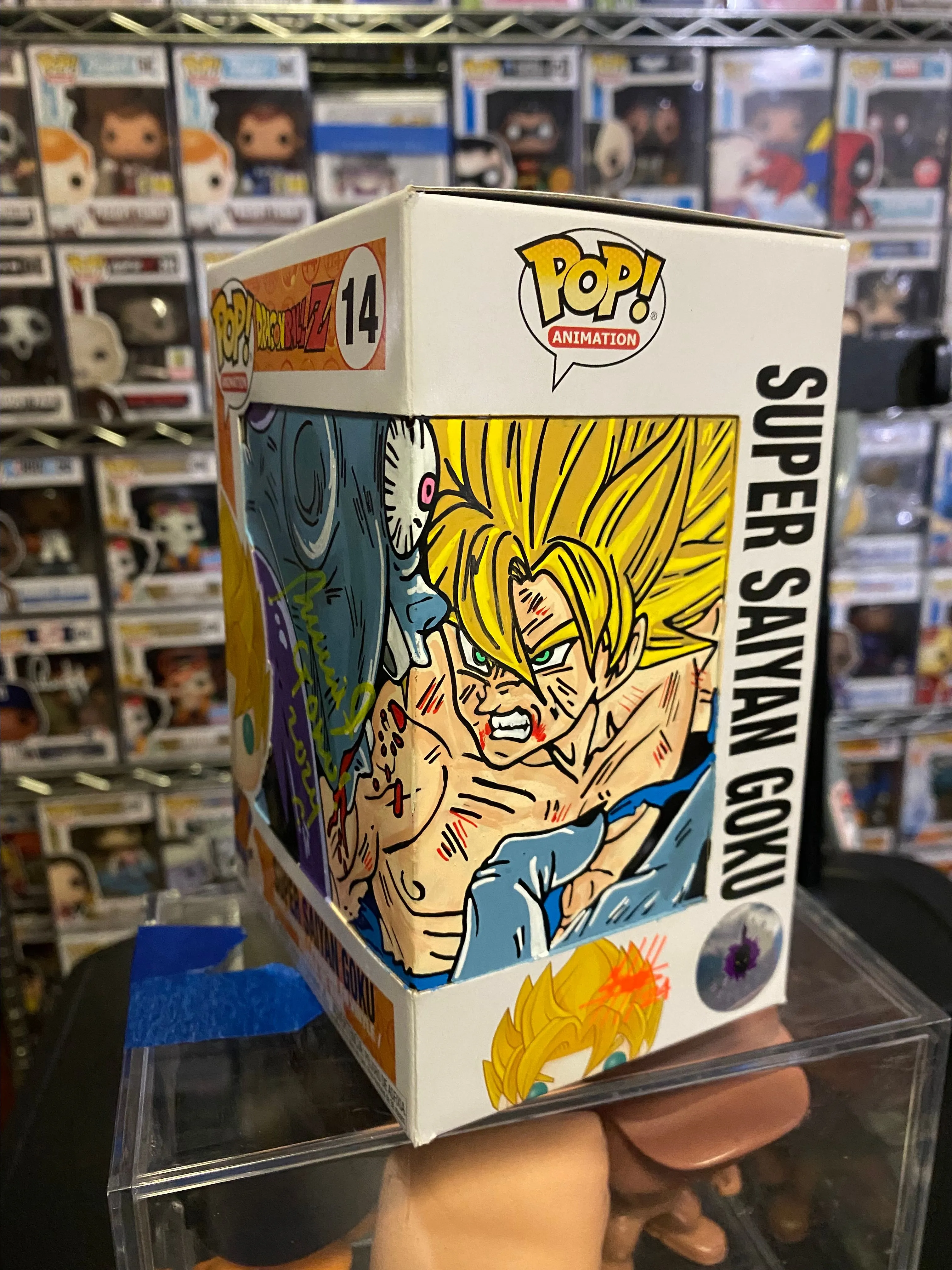 Product image for Super Saiyan Goku 14 jsa signed by Mario Castaneda & customized by Meraki