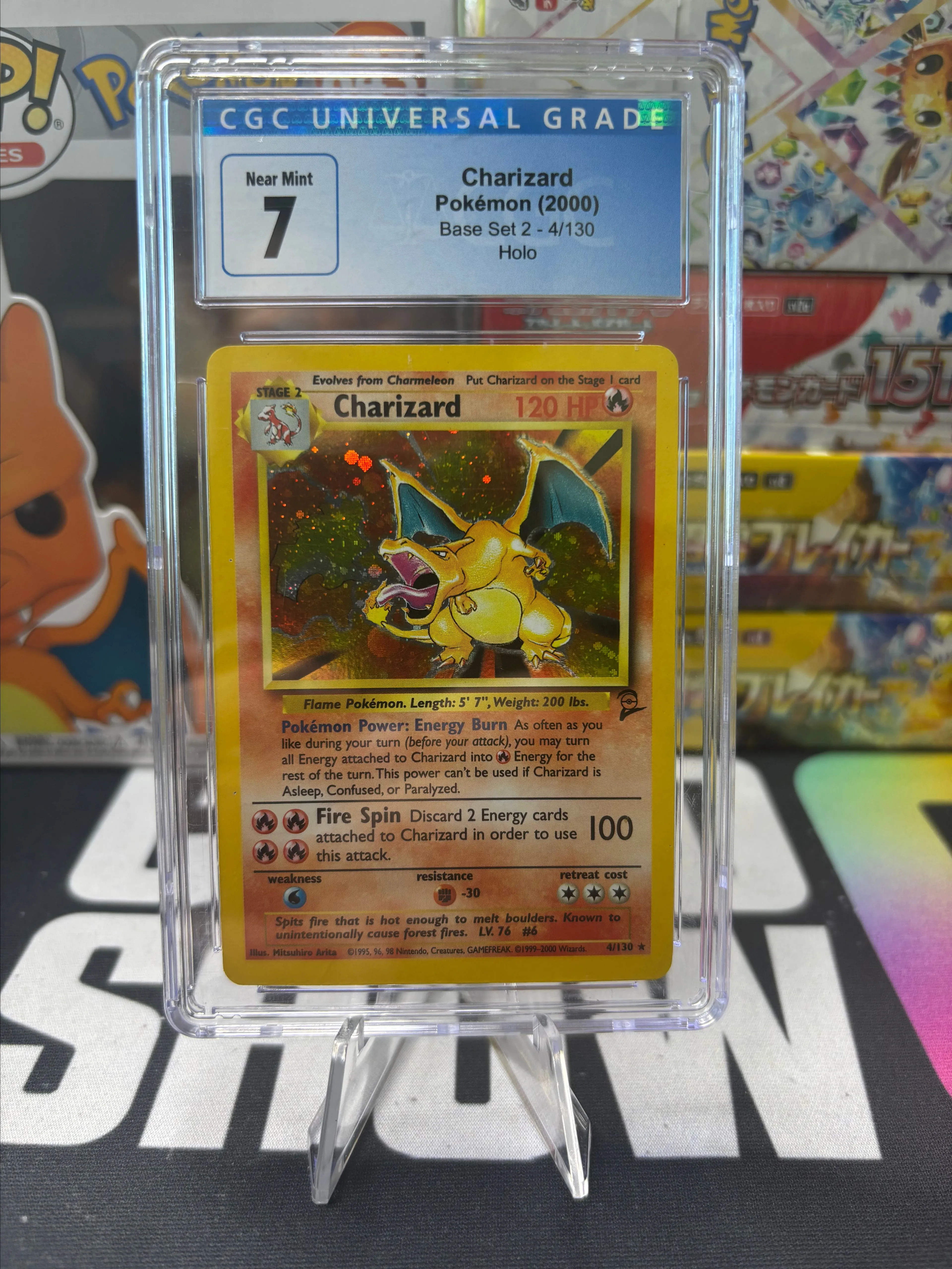 Product image for CGC NM 7: Charizard Base Set 2