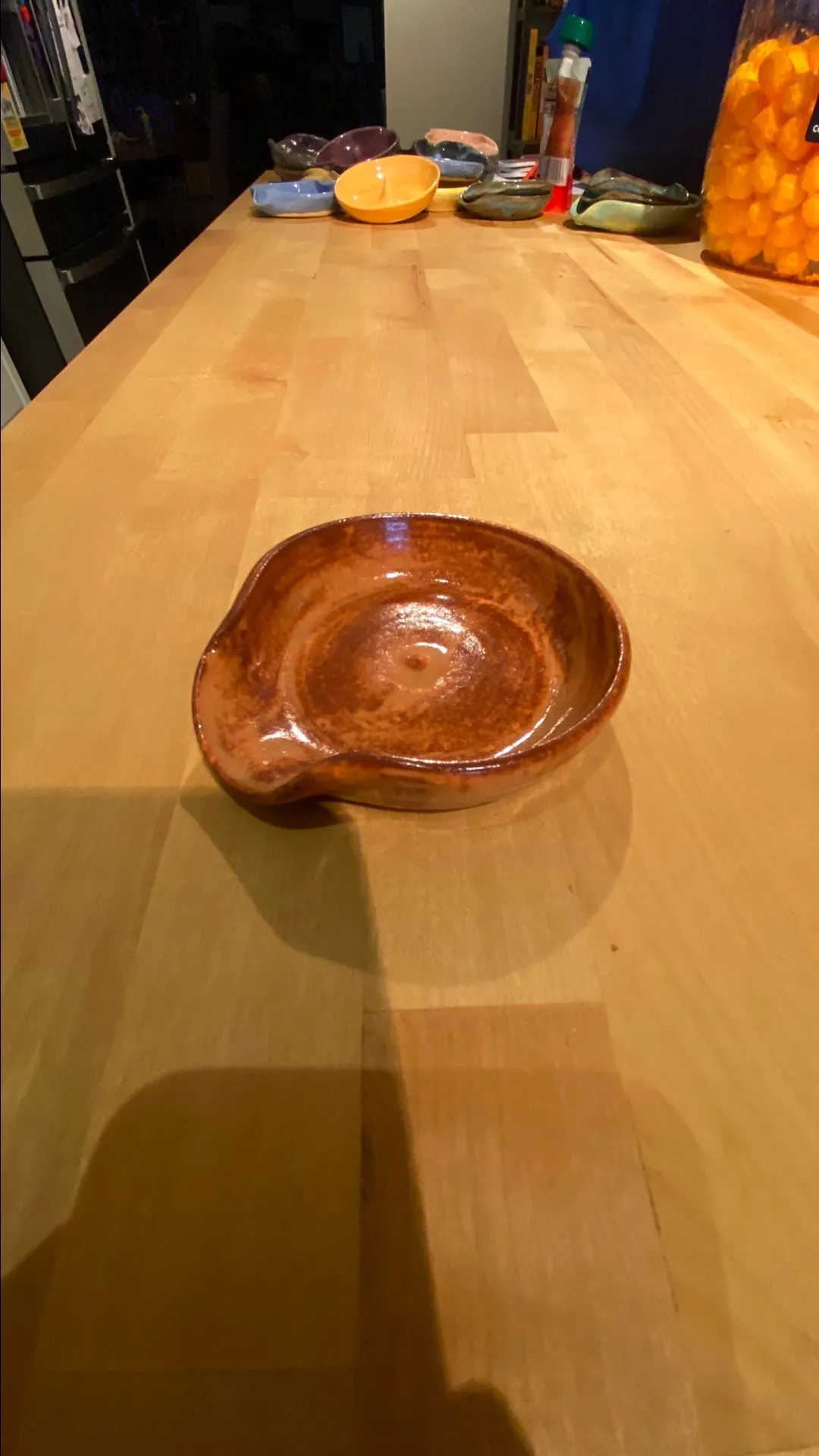Product image for Round Ceramic Spoon Rest - Copper Brown