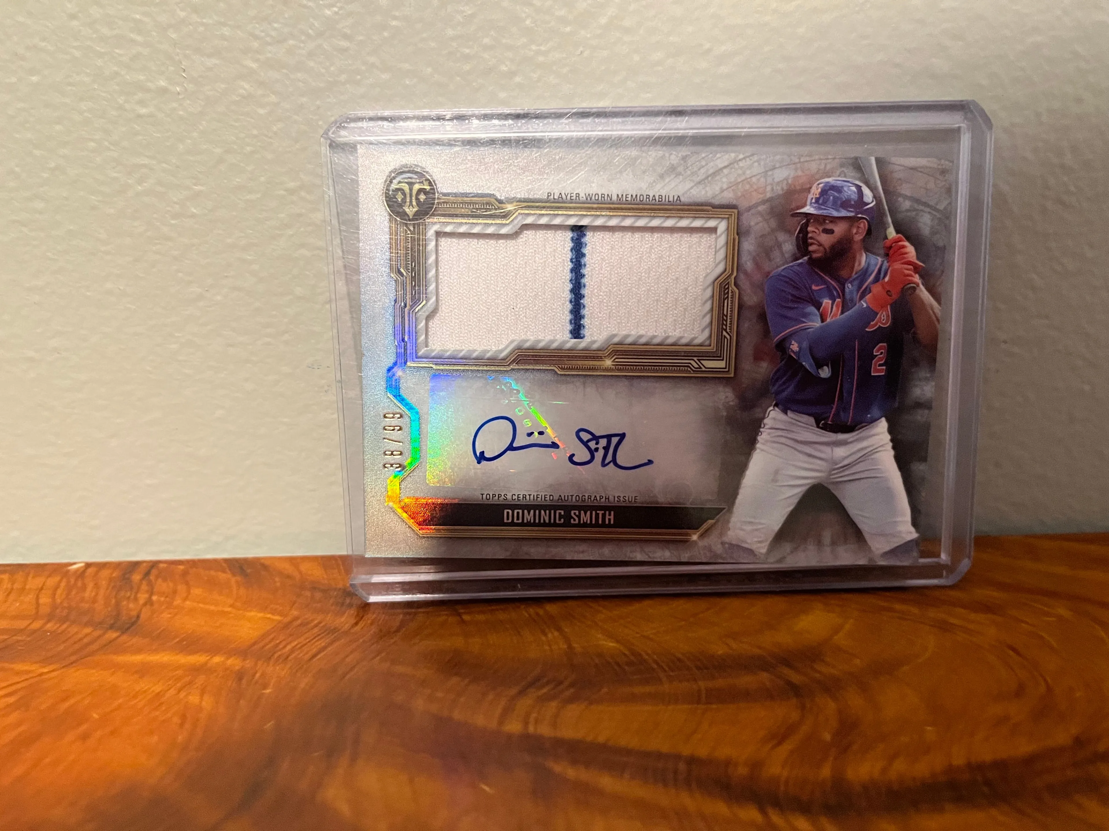 Product image for 2020 Topps Auto Jumbo Relic Card Dominic Smith #/99