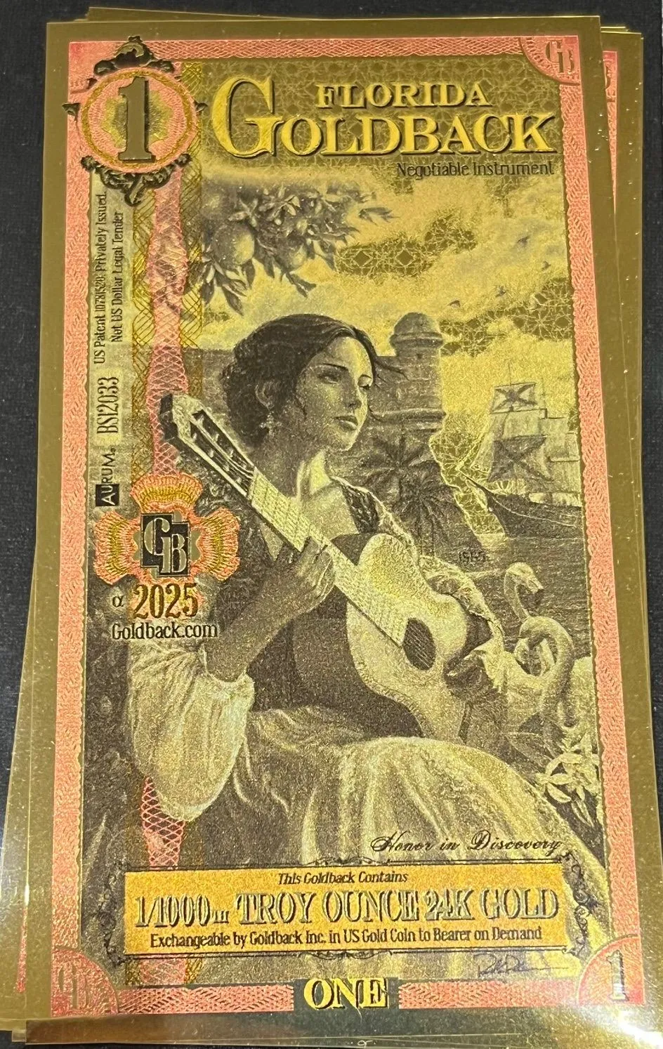 Product image for _2025 Florida 1 Goldback (Alpha)
