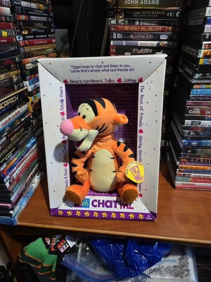 Product image for Disney Talking Tigger Chat Pal Plush Animated Mattel 1999 New In Box WORKS