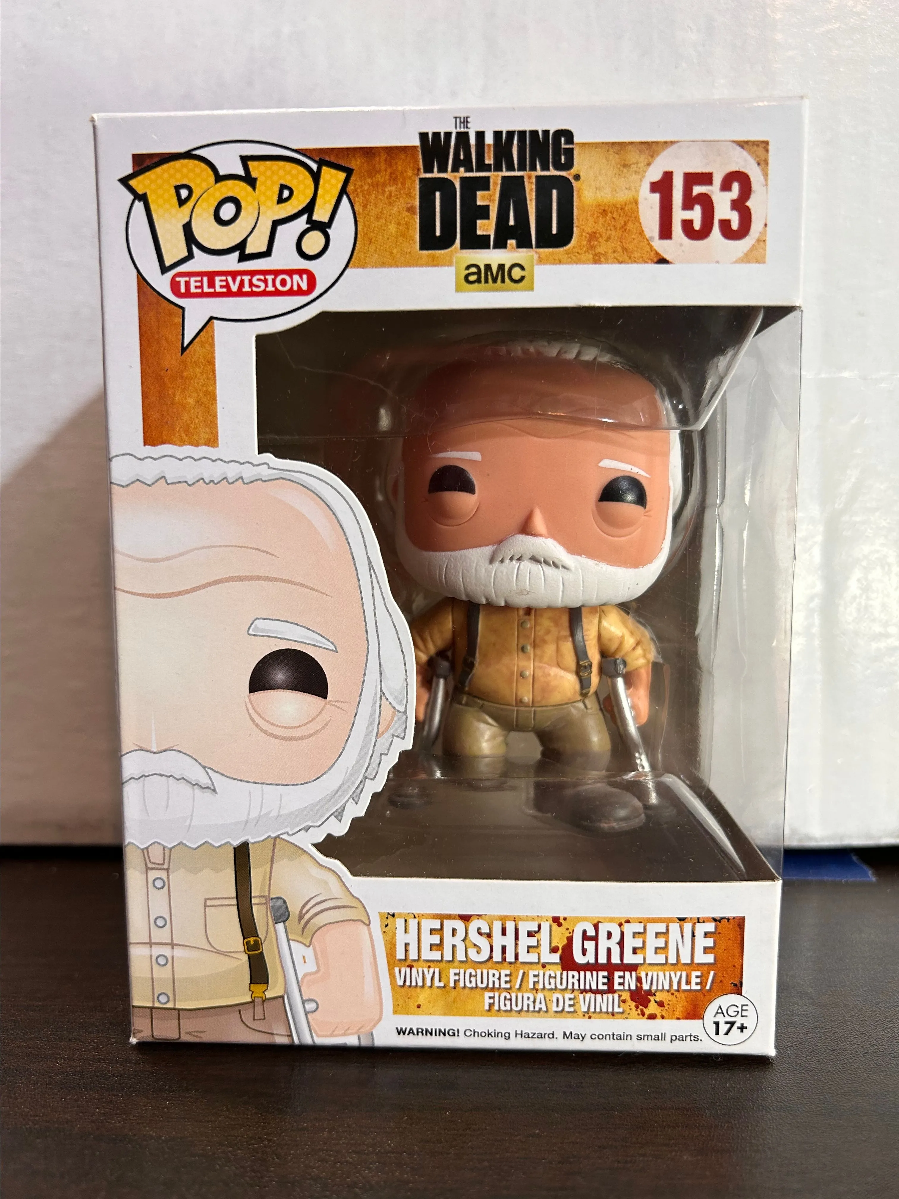Product image for Hershel Greene The Walking Dead Television Vaulted Funko Pop 153 With Protector