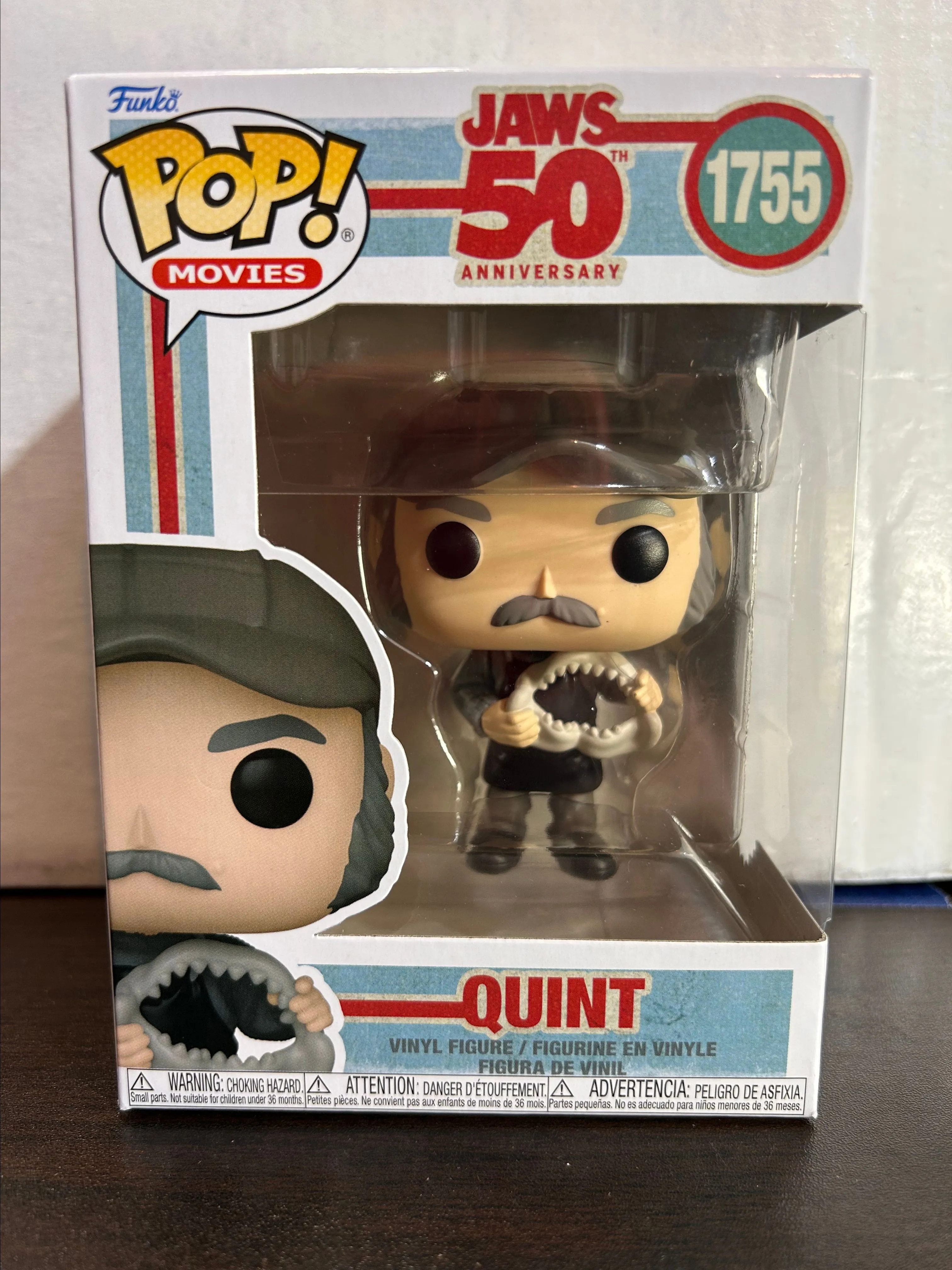 Product image for Quint Jaws 50th Anniversary Movies Funko Pop 1755 With Protector