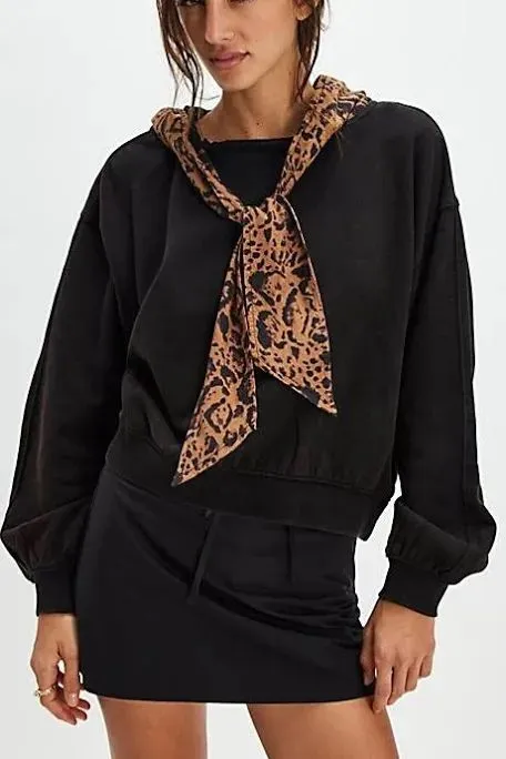 Product image for Free People Cheetah Headscarf Hoodie NWT - Large $128