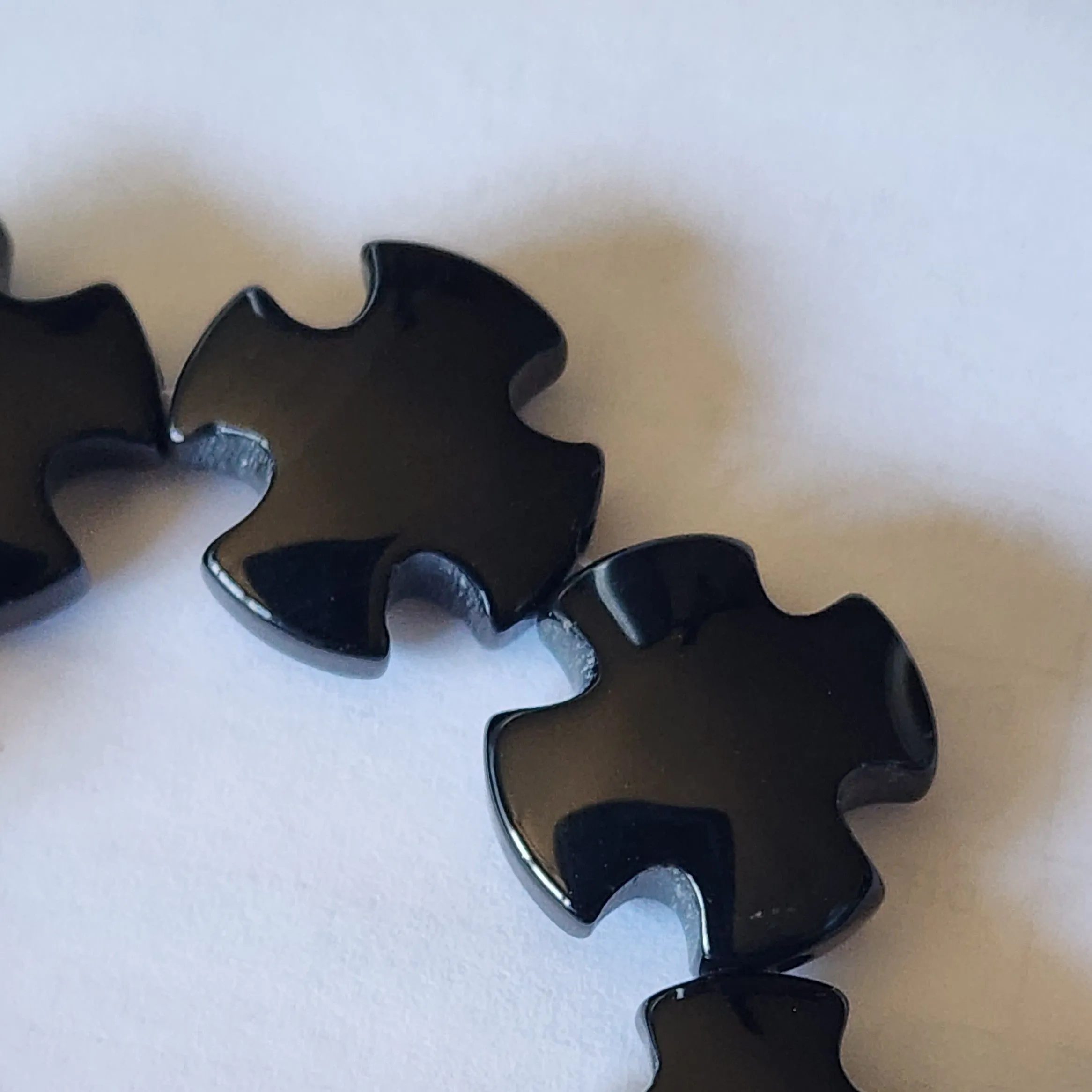 Product image for #19F: Black Onyx Cross Beads, 15x15mm