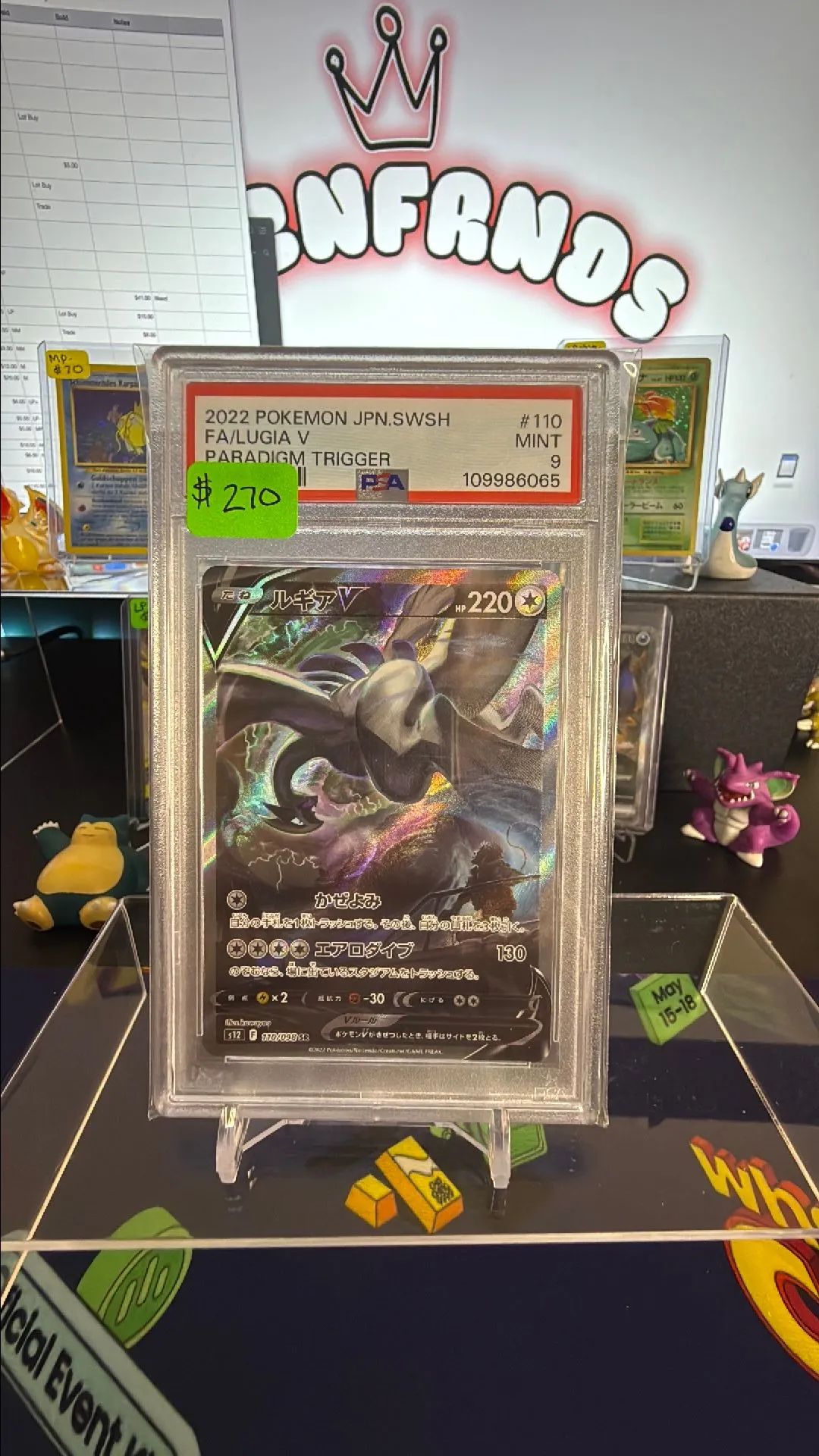 Product image for PSA 9 Full Art Lugia V Alt Art 110/098