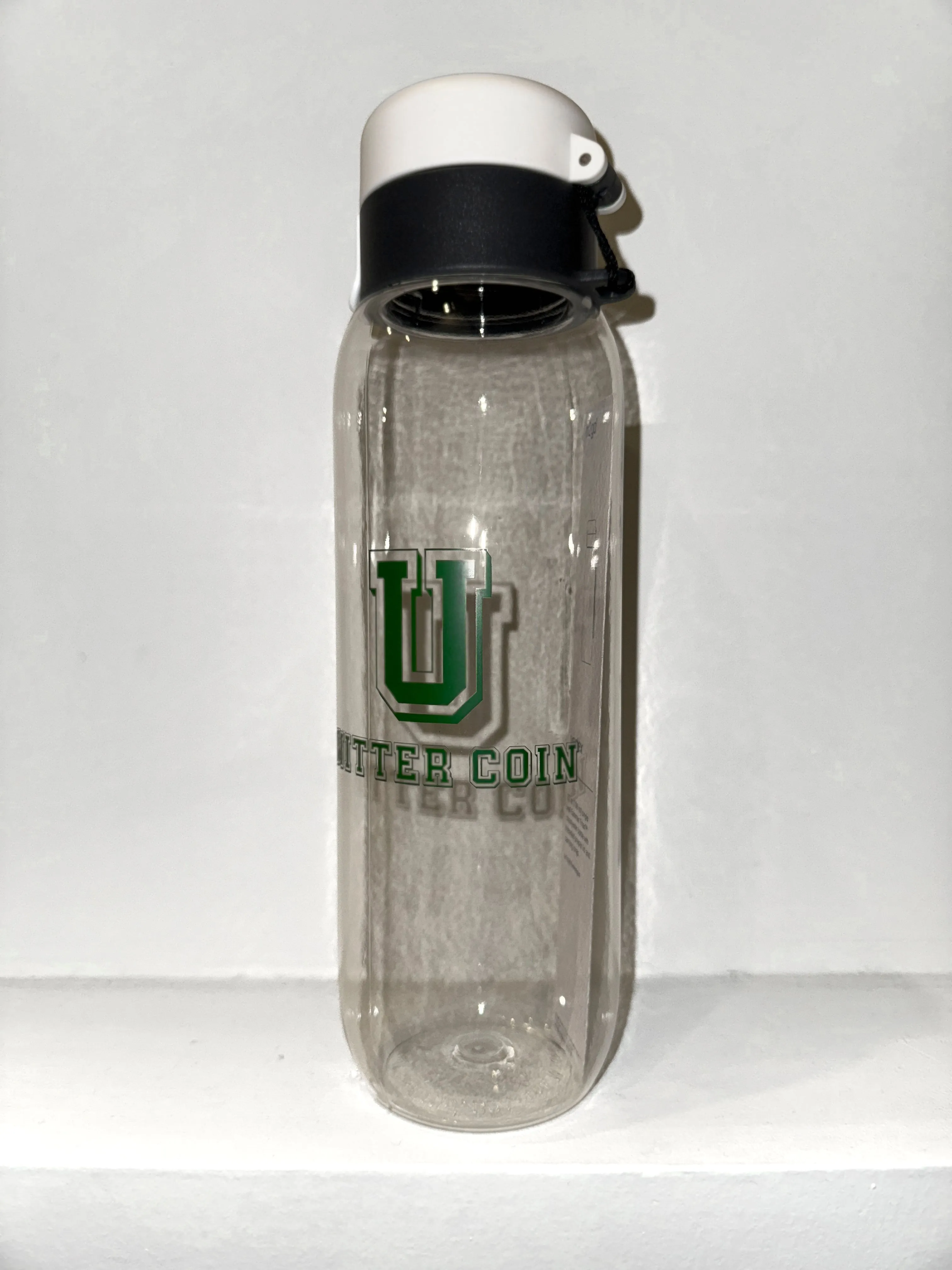 Product image for Witter Coin U Clear & Green Plastic Water Bottle