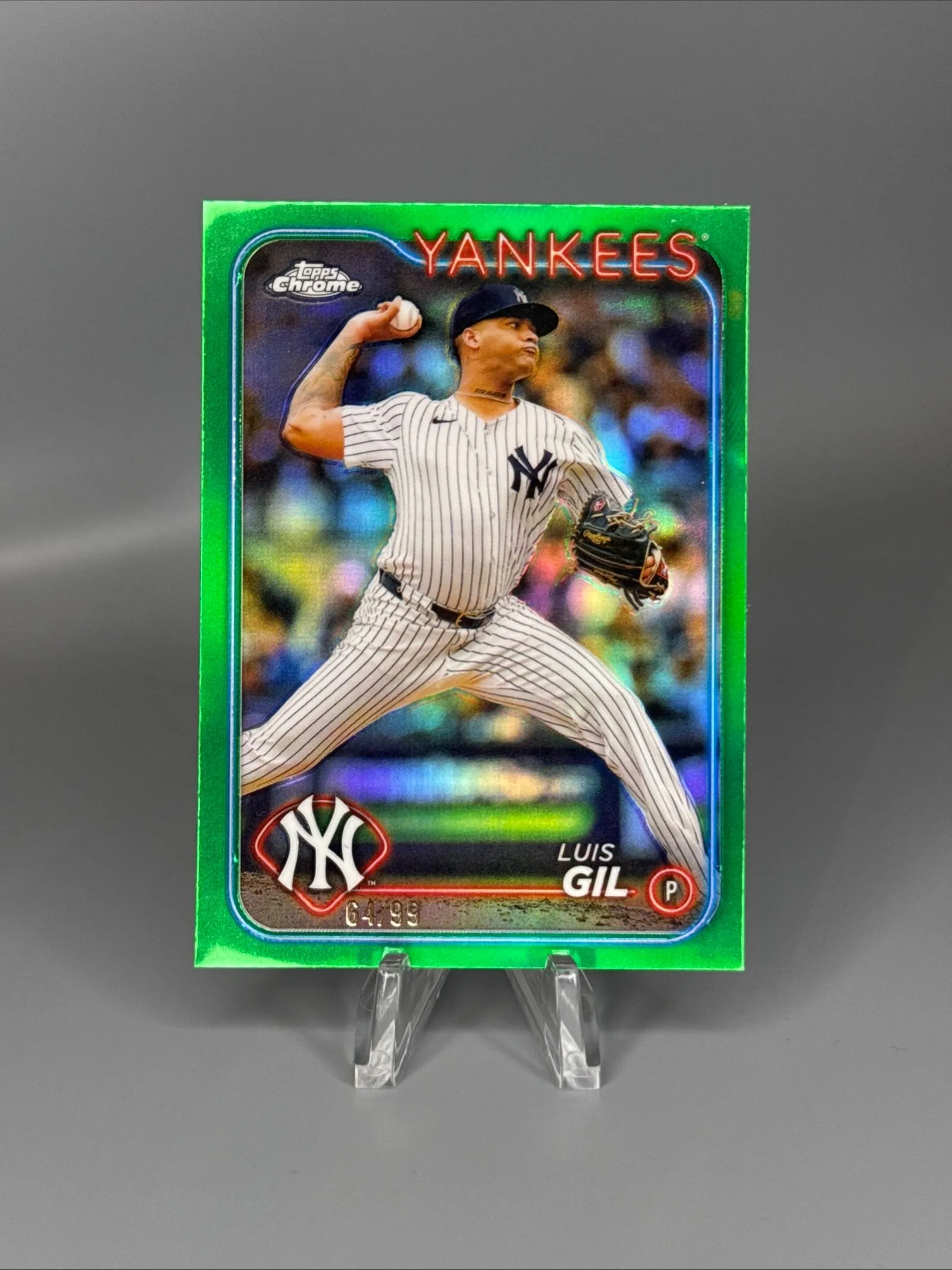 Product image for 2024 Topps Chrome Update Luis Gil Green Refractor /99 #USC160